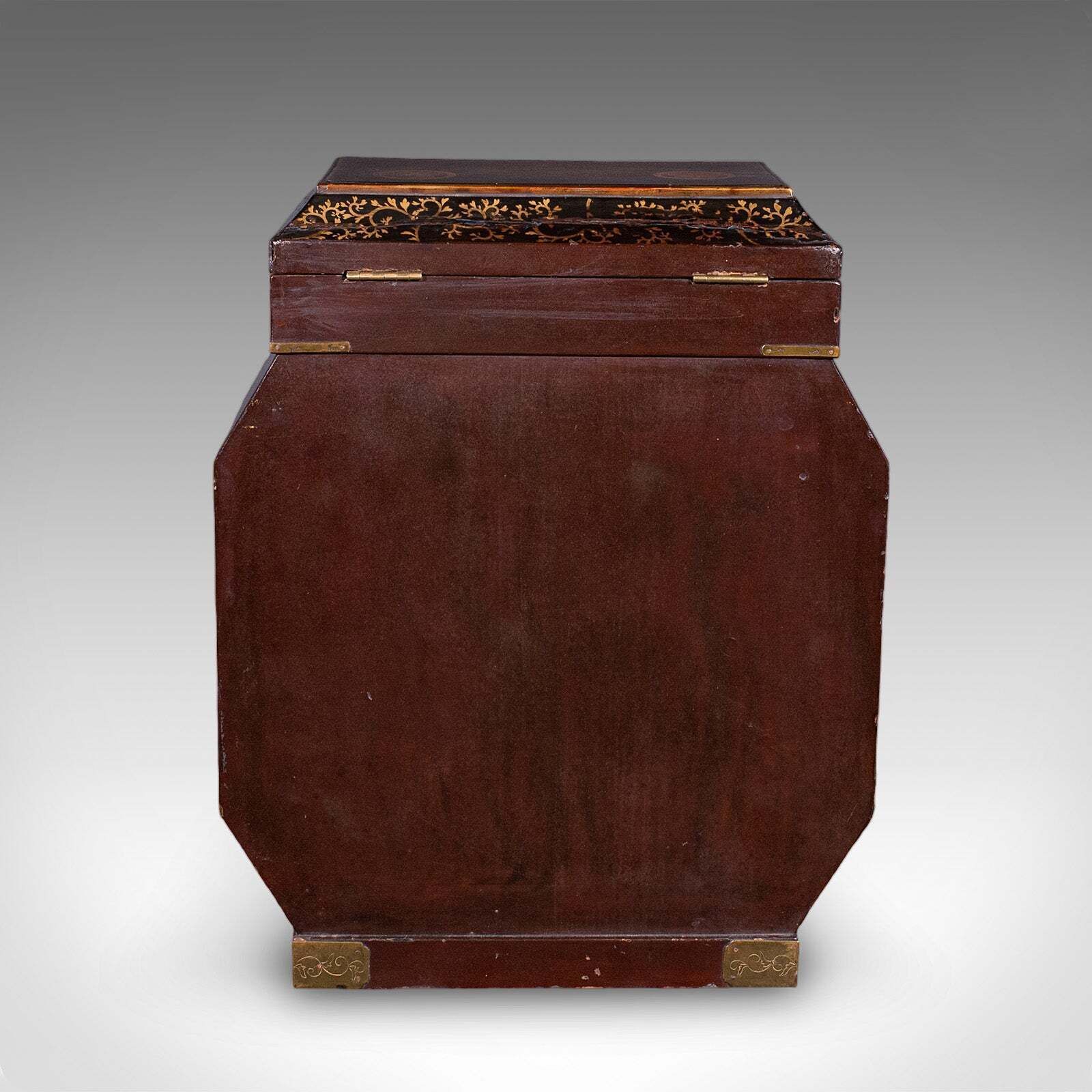 Antique Meiji Table Box, Japanese, Lacquered, Loose Leaf Tea Case, Victorian photo buy