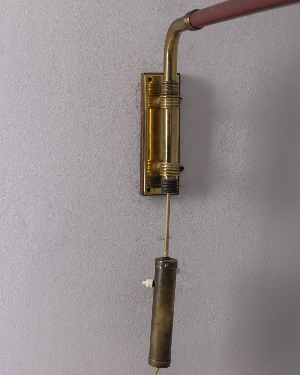 1950s Vintage Adjustable Brass Wall Lamp Italian Design photo vintage