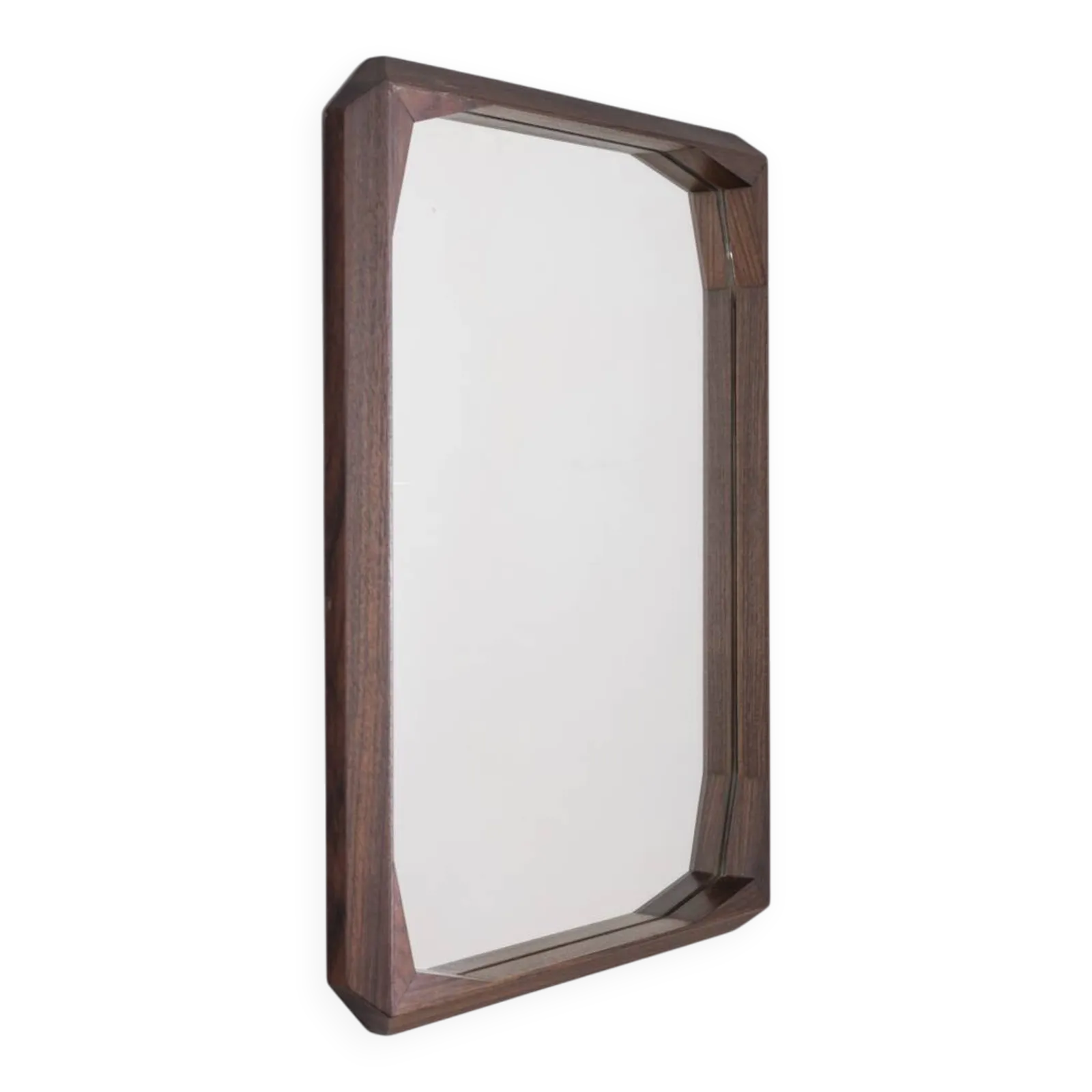 Vintage 1960s Wall Mirror In Walnut Wood Designed By Dino Cavalli photo furniture