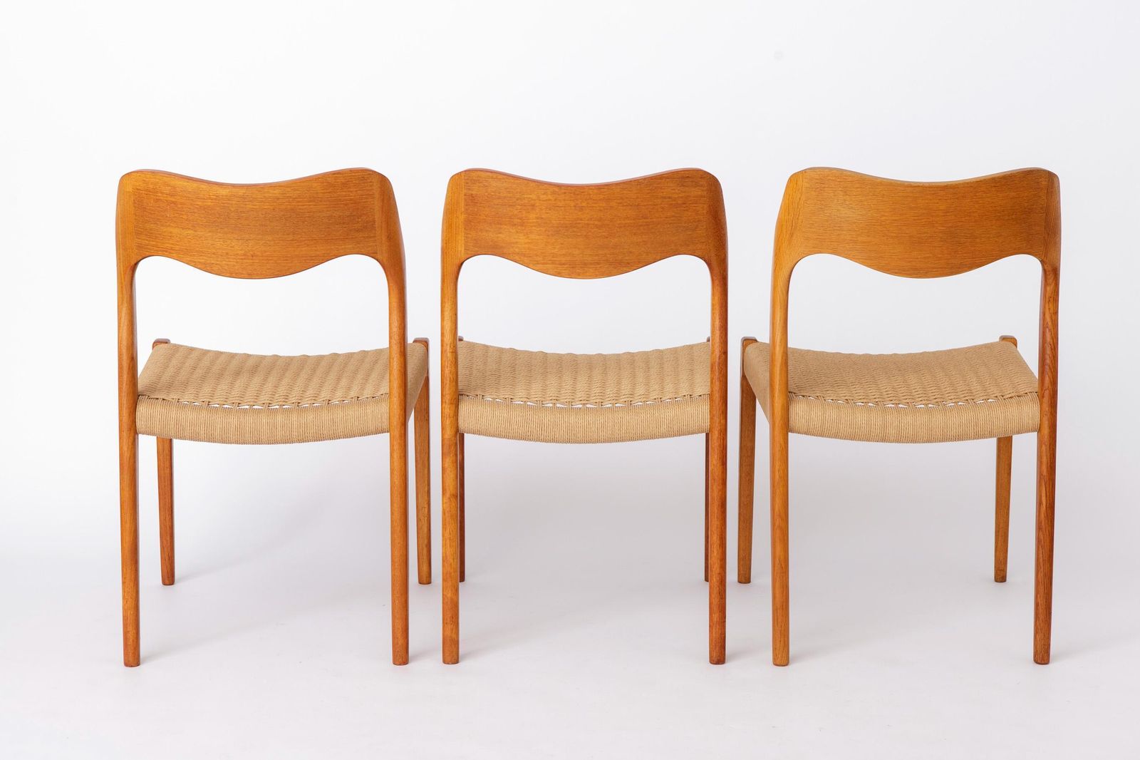 Set Of 6 Niels Otto Møller Model 71 Dining Chairs, 1960s, Danish Mid Century Teak Chairs With Danish Cord Seats, Scandinavian Design photo Furniture