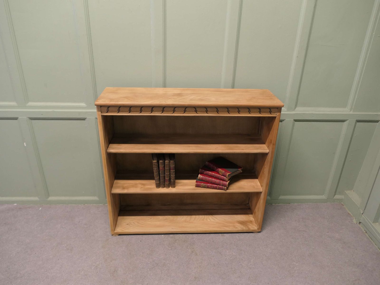 A Good Mid Century Elm Open Front Bookcase This Is A Good Quality Elm Open Book Shelf photo for sale
