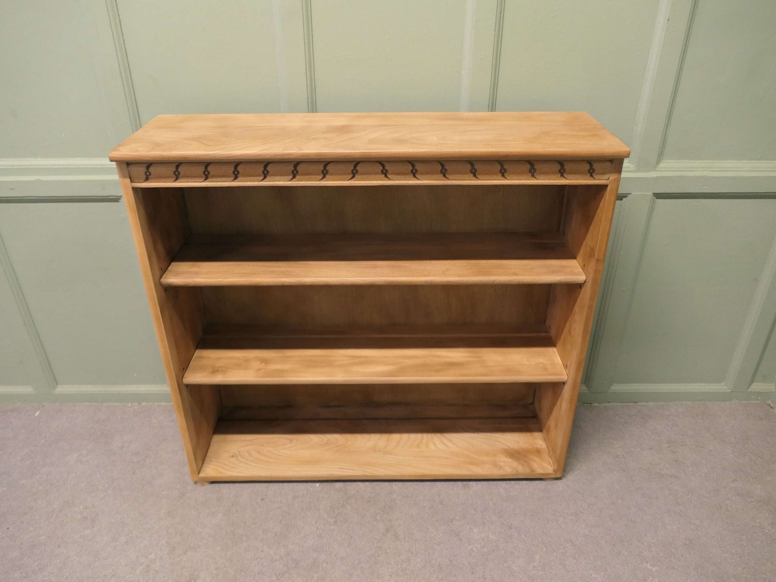 A Good Mid Century Elm Open Front Bookcase This Is A Good Quality Elm Open Book Shelf photo vinterior