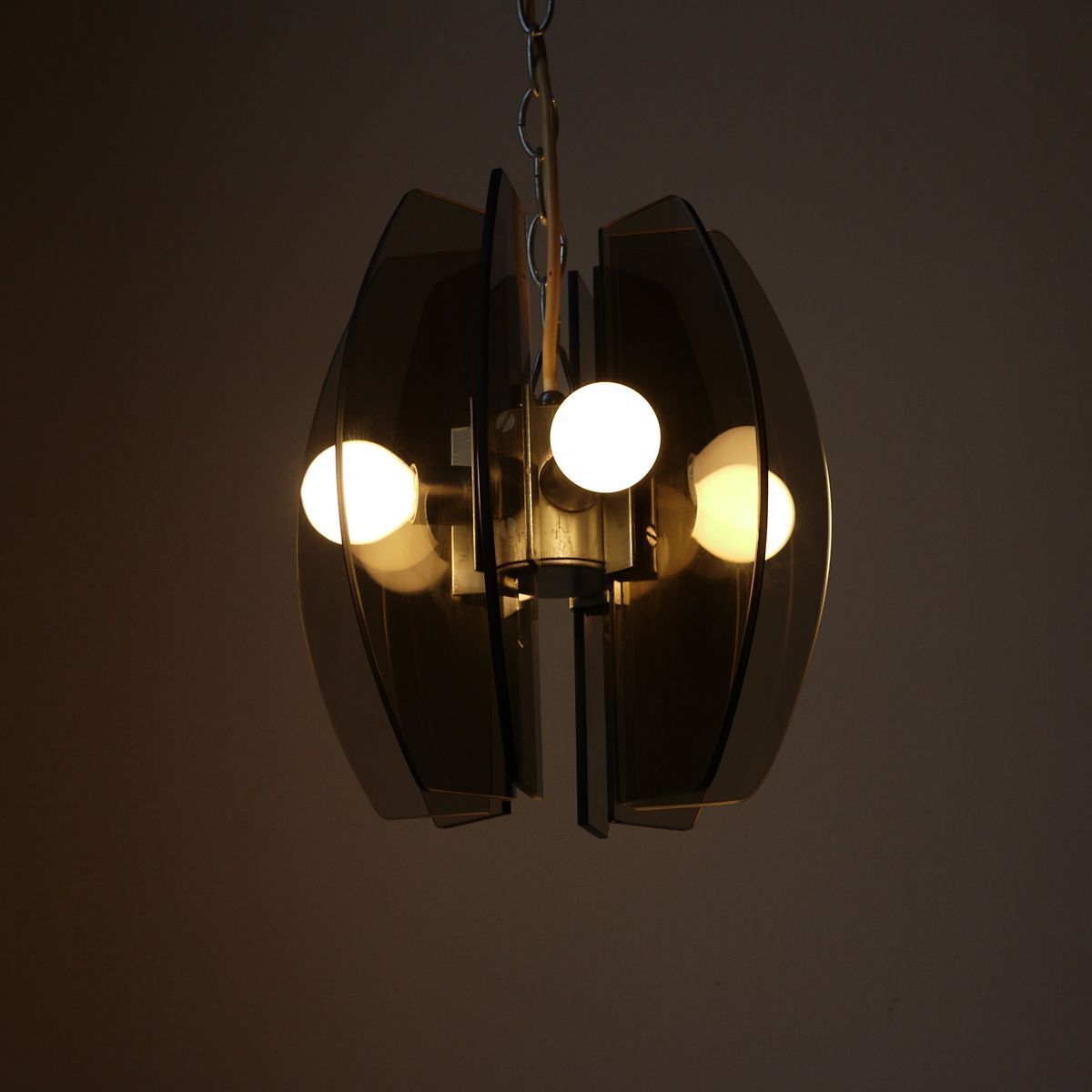 Fontana Arte Style Glass Pendant 1970s photo furniture