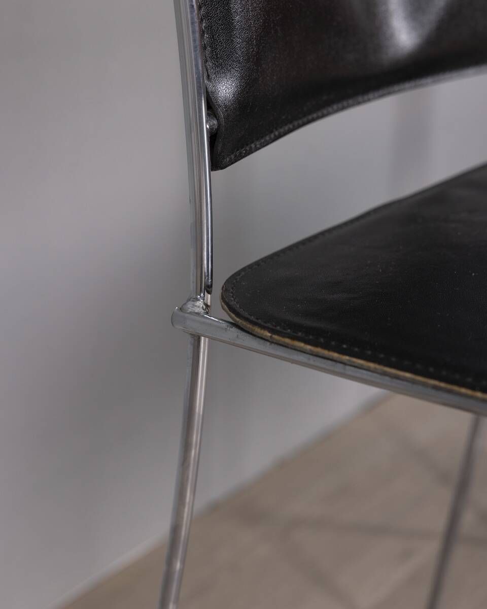 photo for sale Pair Of Vintage Leather Chairs From The 1990s, Designed By Segis Italia