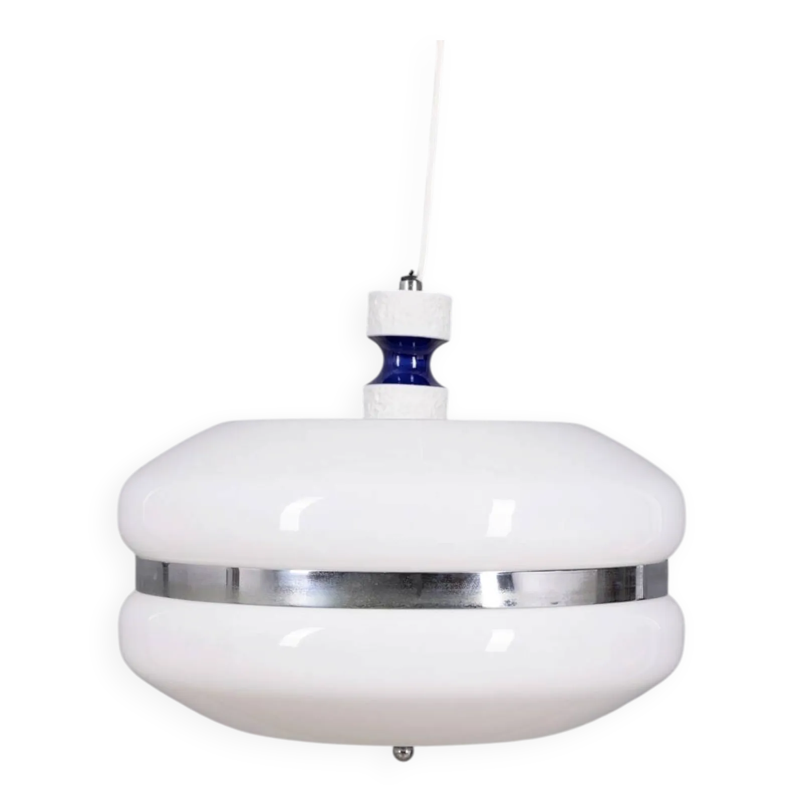 Vintage 1970s White Plastic Chandelier, Italian Design