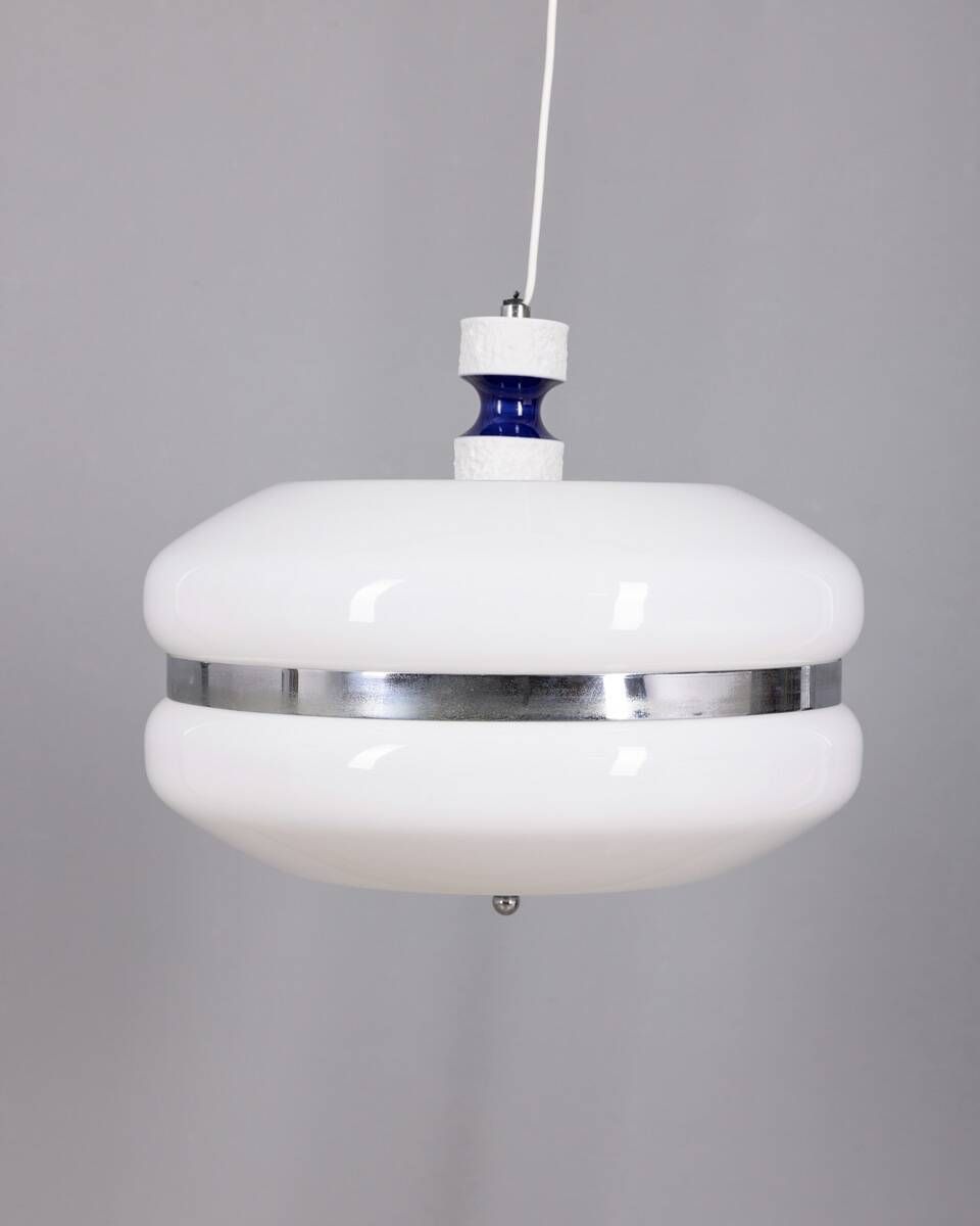 Vintage 1970s White Plastic Chandelier, Italian Design photo furniture