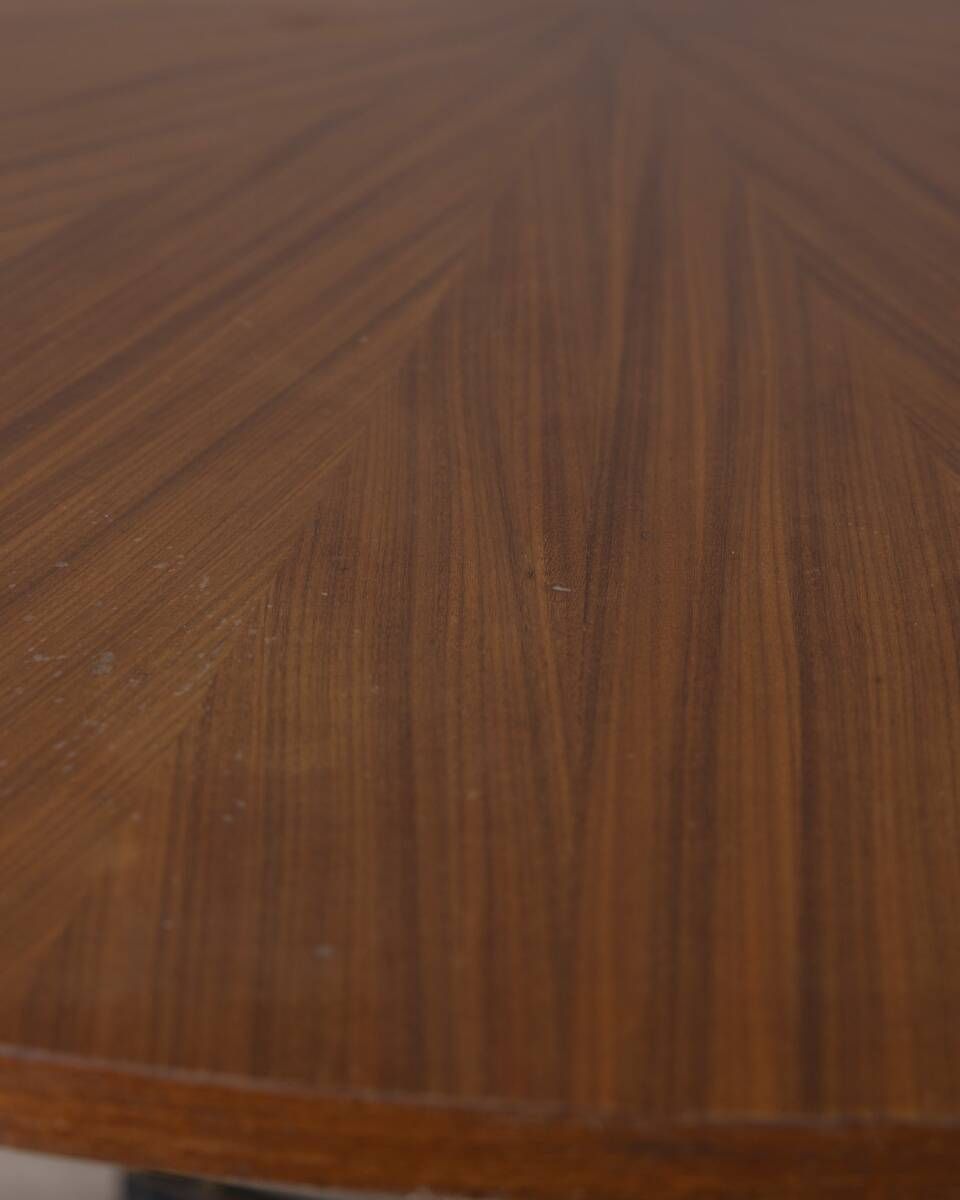 Vintage Wooden Round Table From 1960s Designed By Carlo Ratti For Lissoni photo for sale