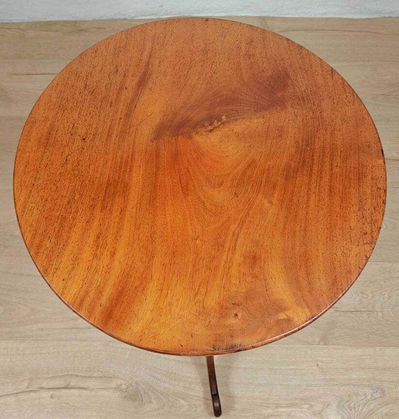 Victorian Tripod Side Table English Antique Mahogany Round Postage Available photo for sale