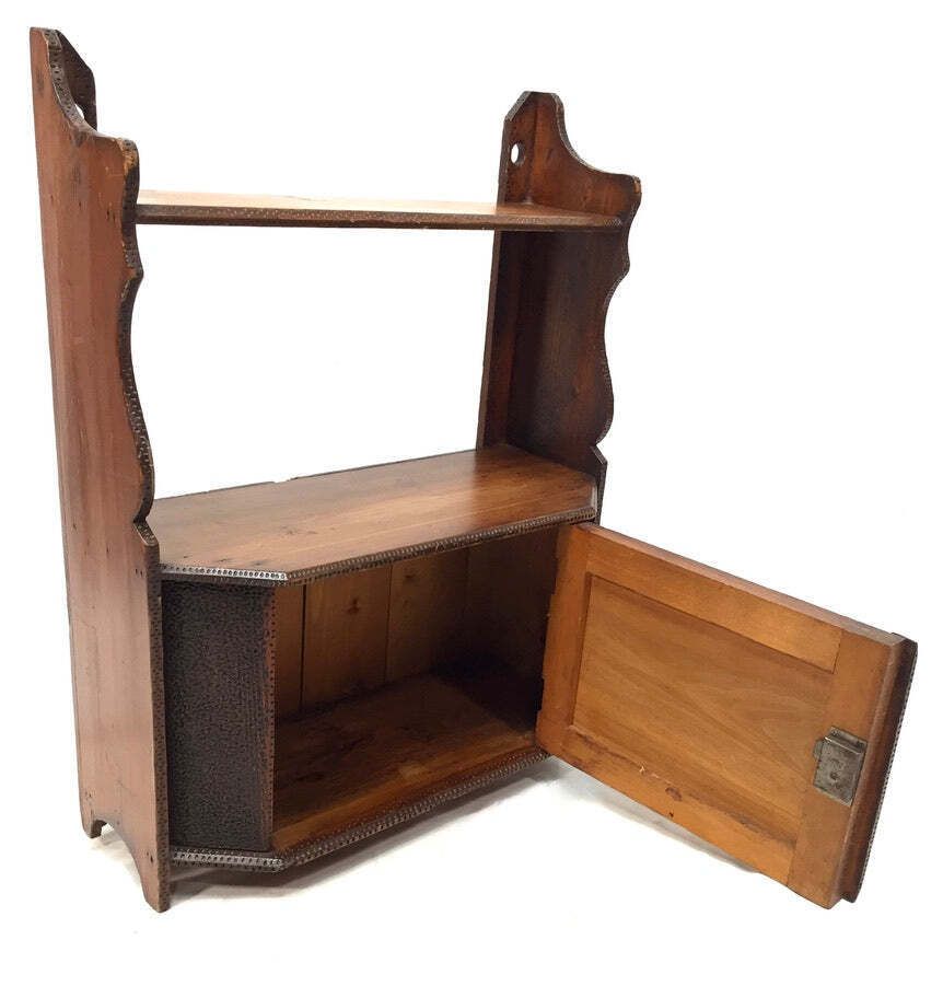 Antique Wooden Poker Work Wall Hanging / Tabletop Shelf / Cabinet / Box photo buy