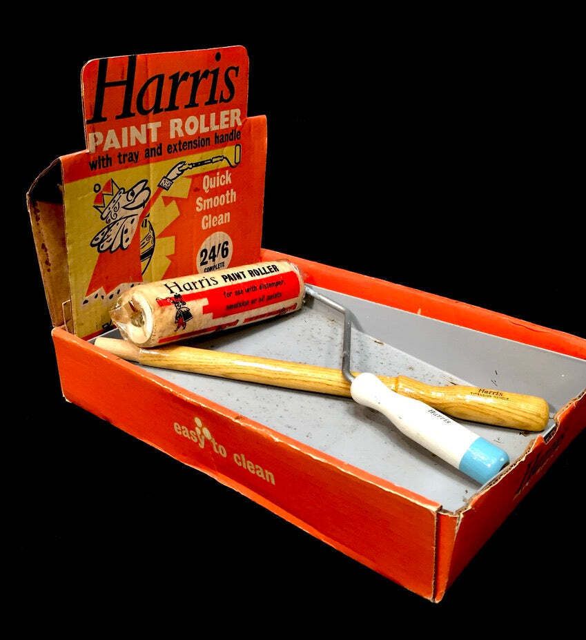 Antique Advertising   Vintage Unused Harris Paint Roller Set / Complete C1960