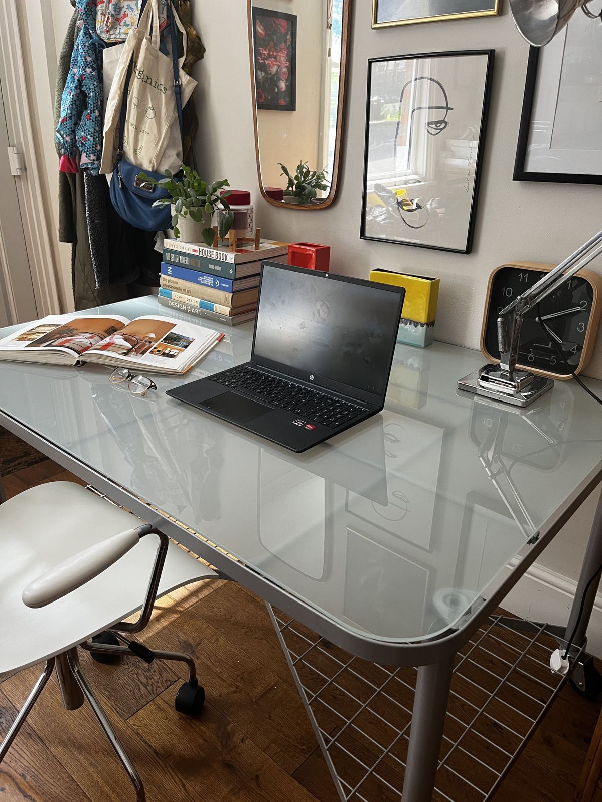 Vintage 1990’s Steel & Glass Ikea Moment Desk Designed By Neils Gammelgaard photo Furniture