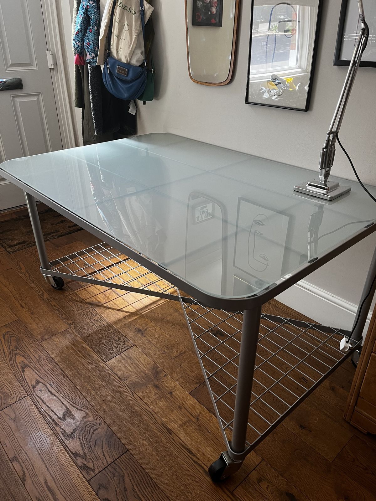photo furniture Vintage 1990’s Steel & Glass Ikea Moment Desk Designed By Neils Gammelgaard