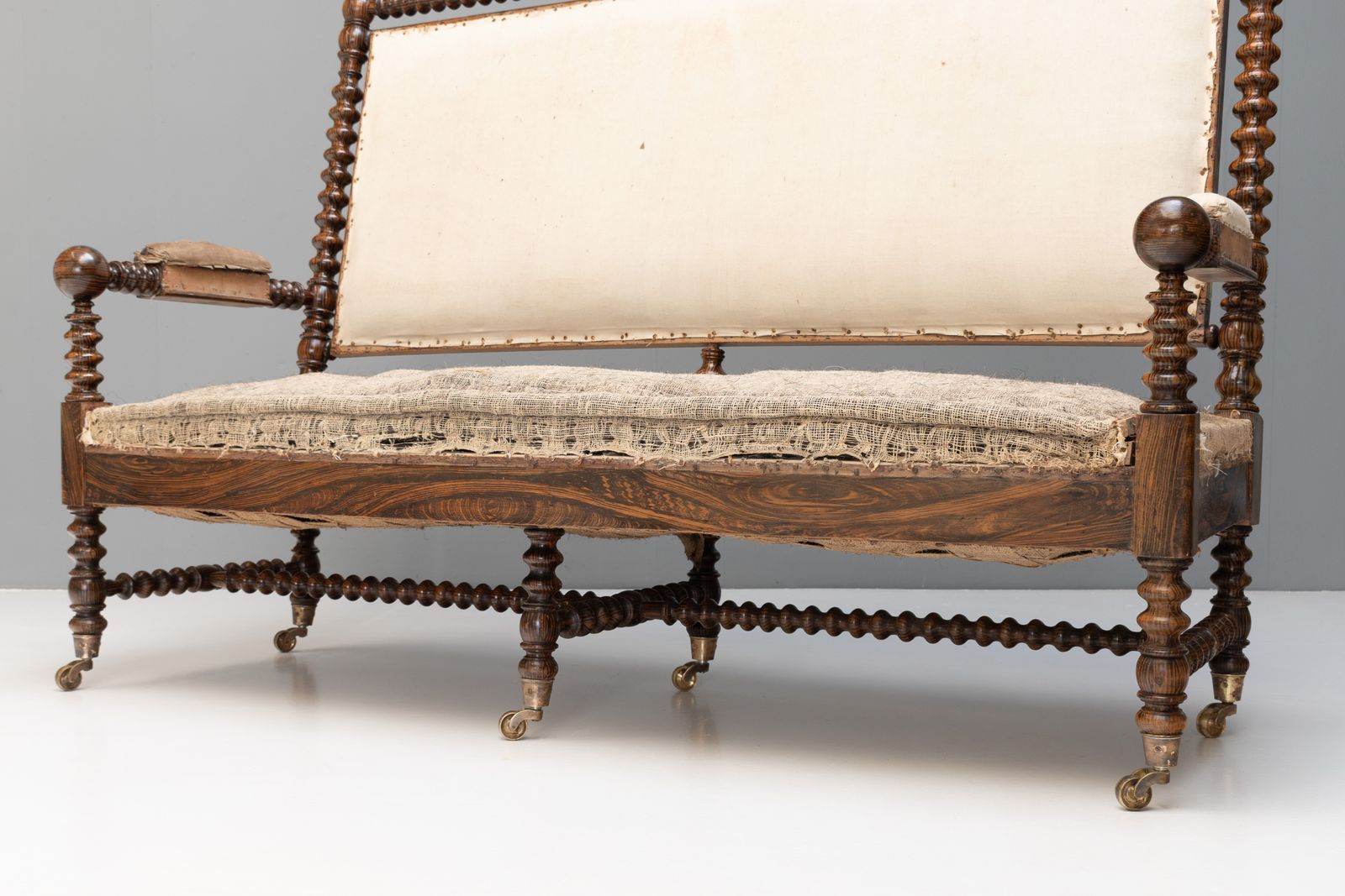 French Bobbin Turned Settee photo vintage