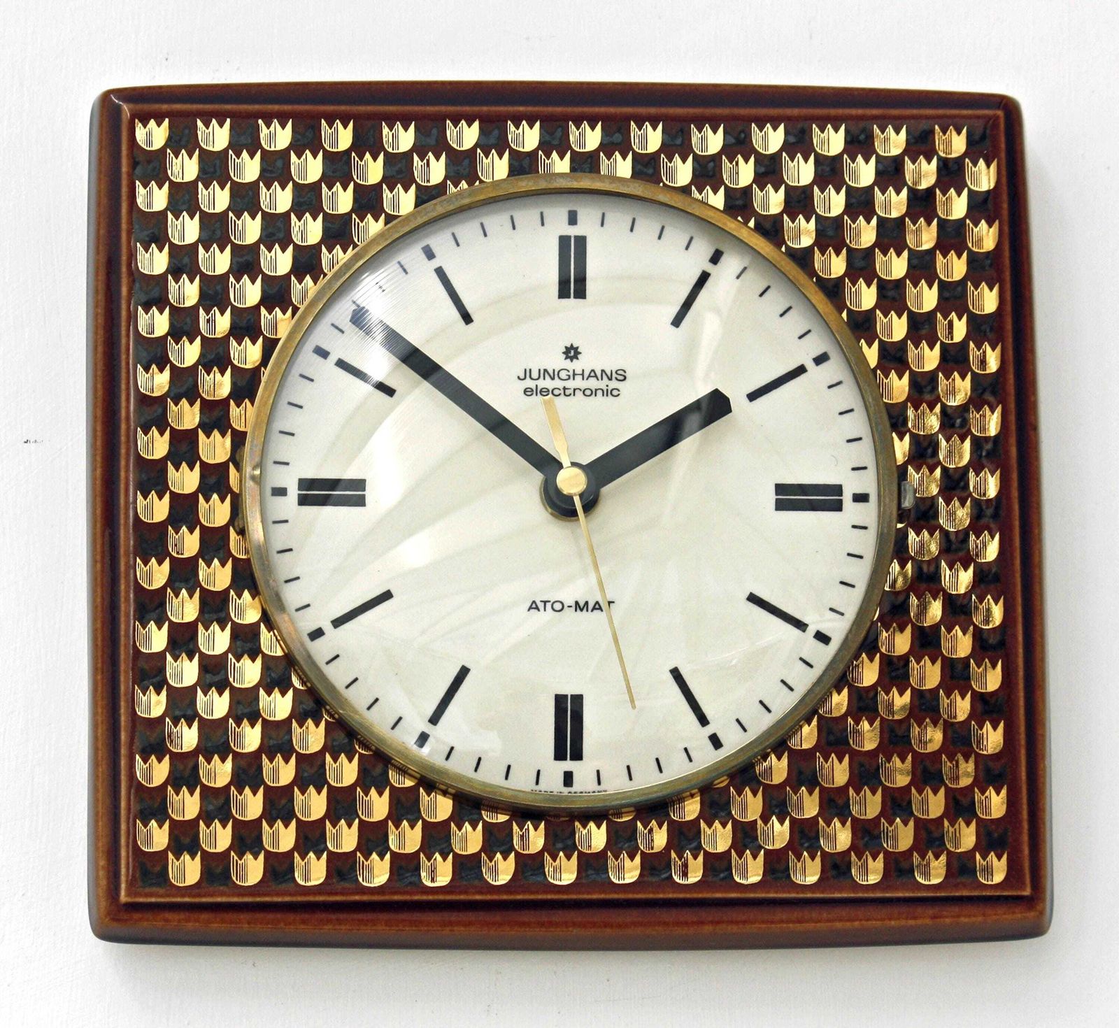 Vintage Junghans Wall Clock   22cm Ceramic Retro Style Mid Century Style Antique Gold Clock Gift Off The Wall Clocks