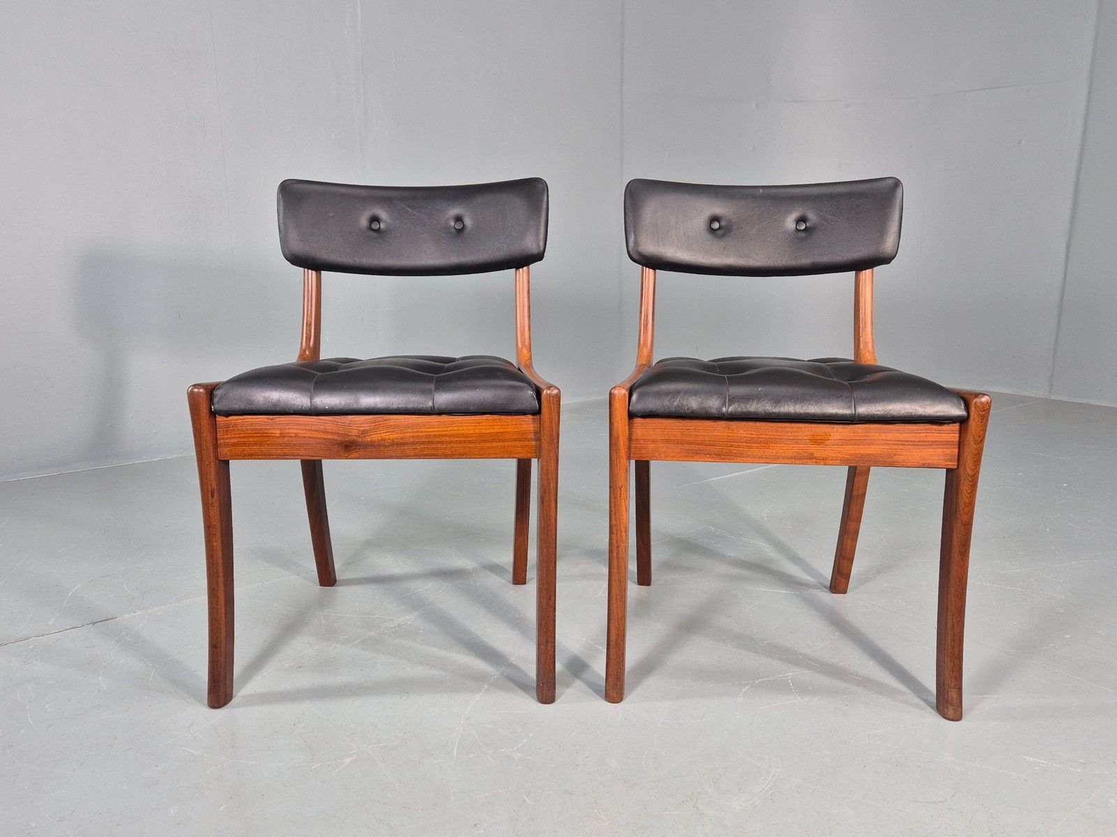 2 Vintage Dining Chairs Vanson Peter Hayward Design Retro Mcm Teak Eb10181 photo furniture