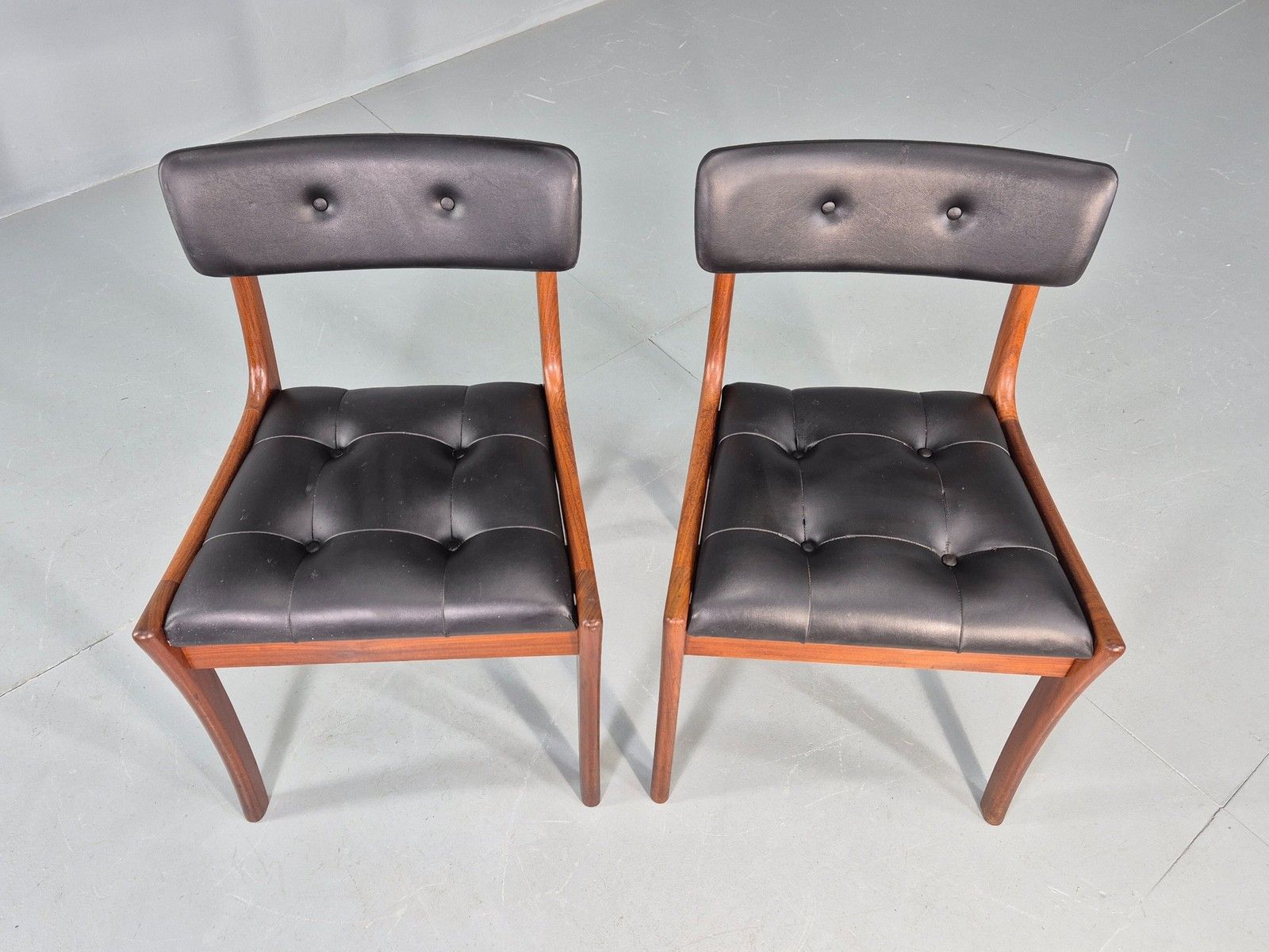 2 Vintage Dining Chairs Vanson Peter Hayward Design Retro Mcm Teak Eb10181 photo for sale