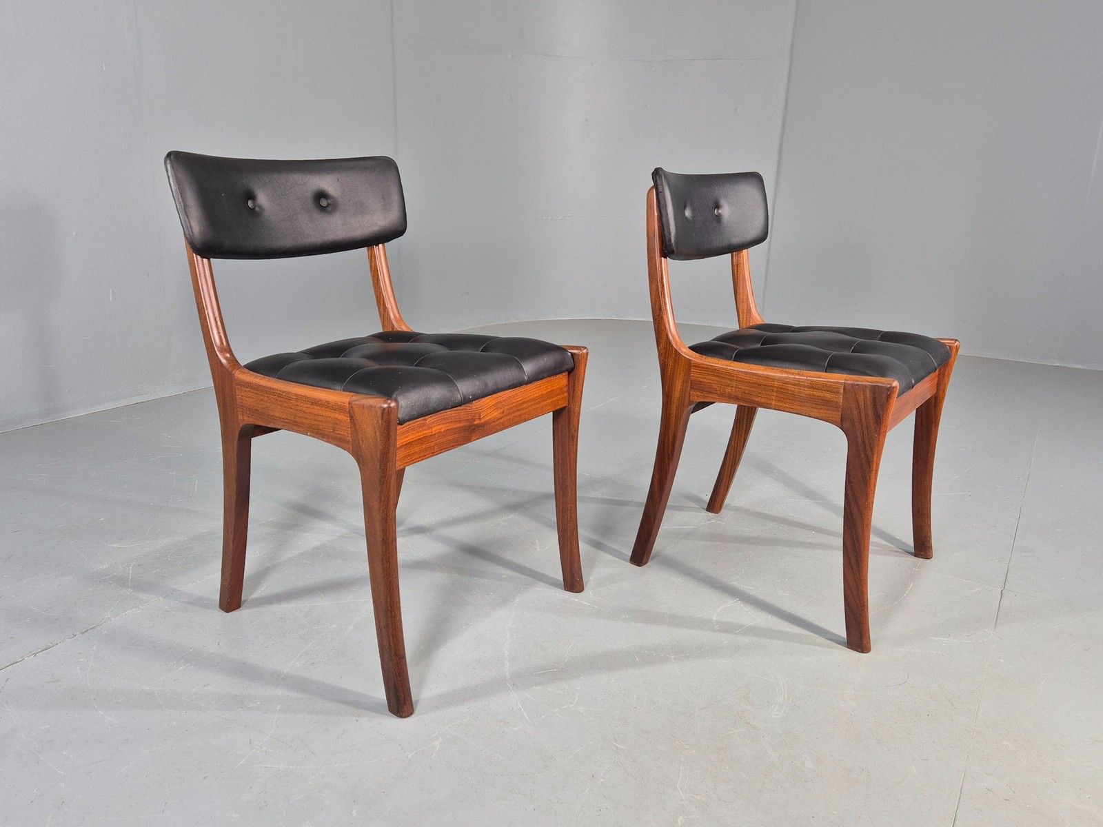 2 Vintage Dining Chairs Vanson Peter Hayward Design Retro Mcm Teak Eb10181 photo Furniture