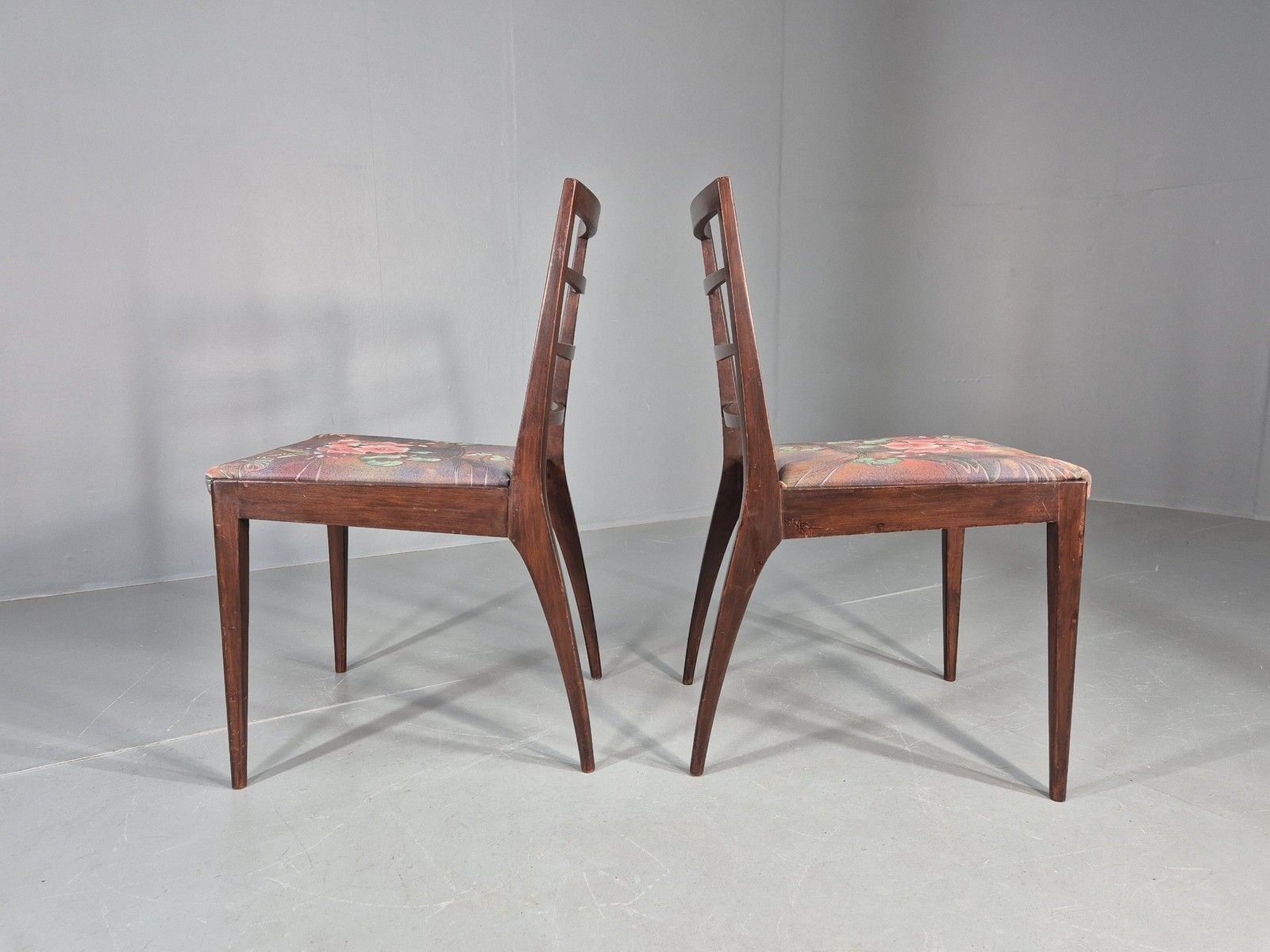 2 Vintage McIntosh Dining Chairs 1960s Retro Floral Upholstery Eb12177 photo buy