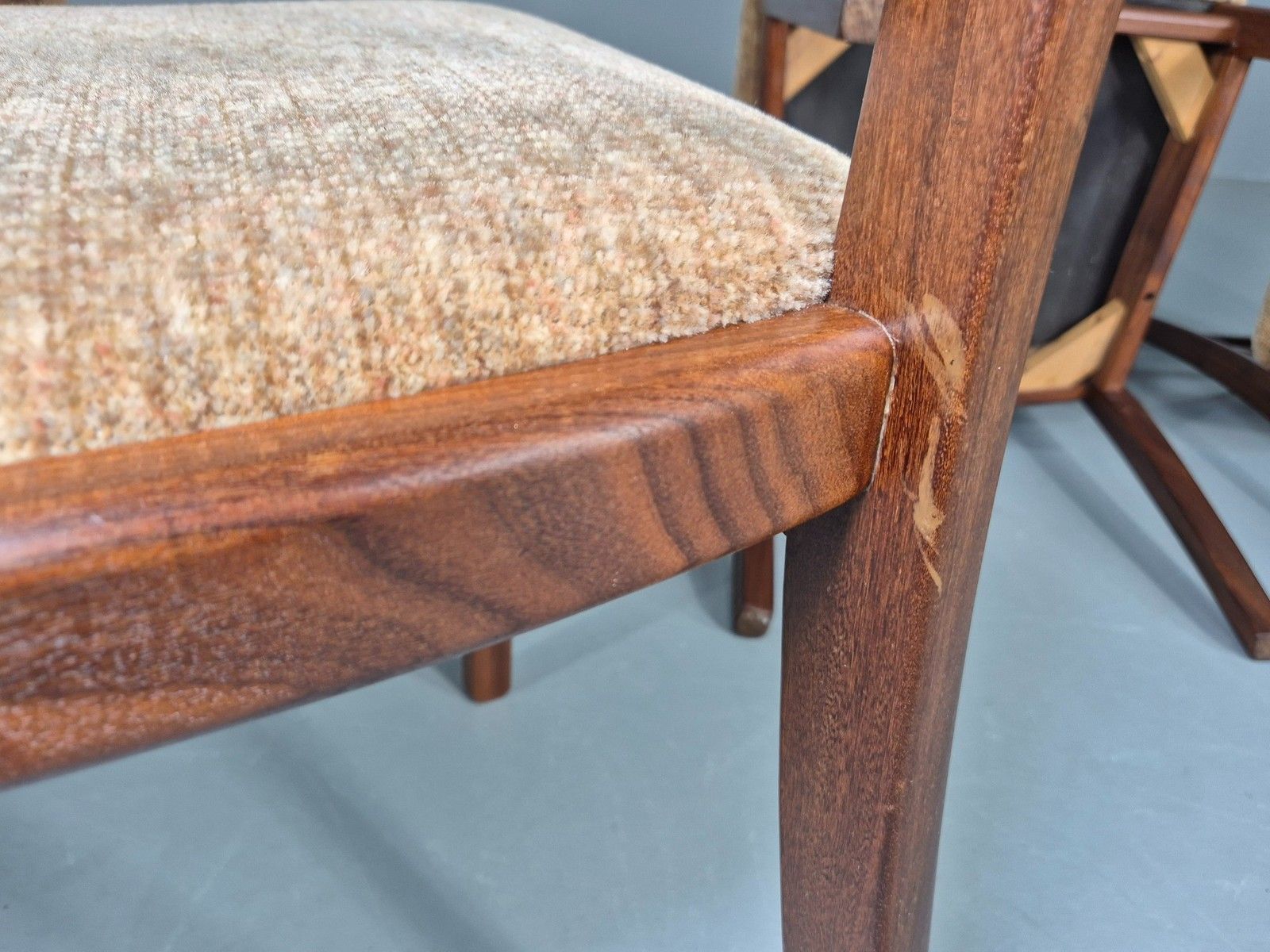 photo vinterior 4 Vintage G Plan Dining Chairs Teak Frames Retro 1970s Original Eb12175