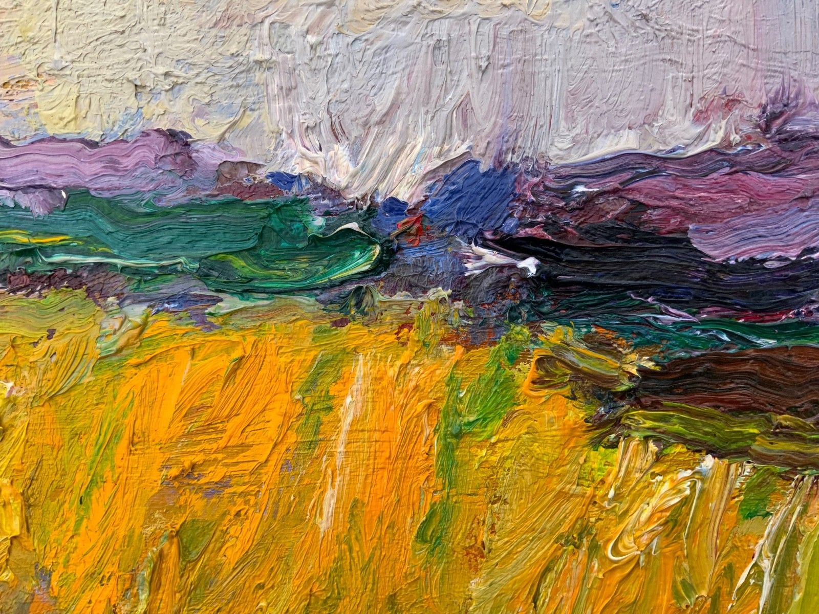 Vintage Original Expressionist Oil On Canvas By A. Eres, 1977 photo vintage