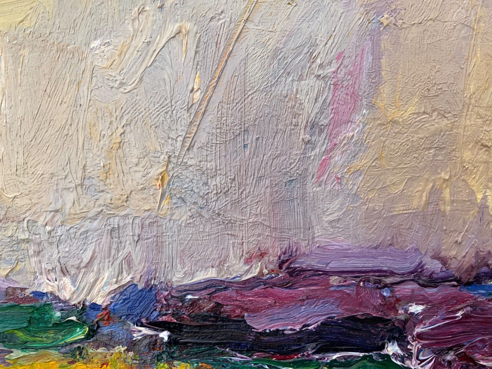 photo furniture Vintage Original Expressionist Oil On Canvas By A. Eres, 1977