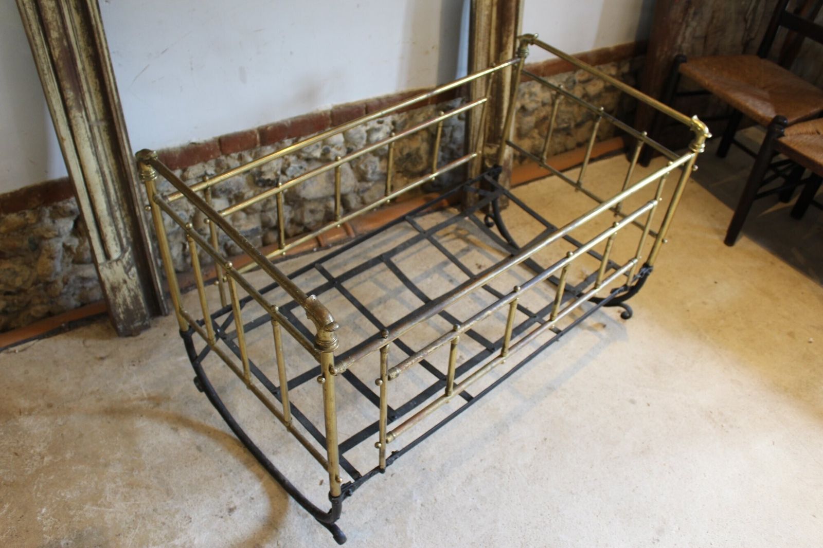 Rocking Cot Or Crib Rare Victorian Brass C1880 photo furniture