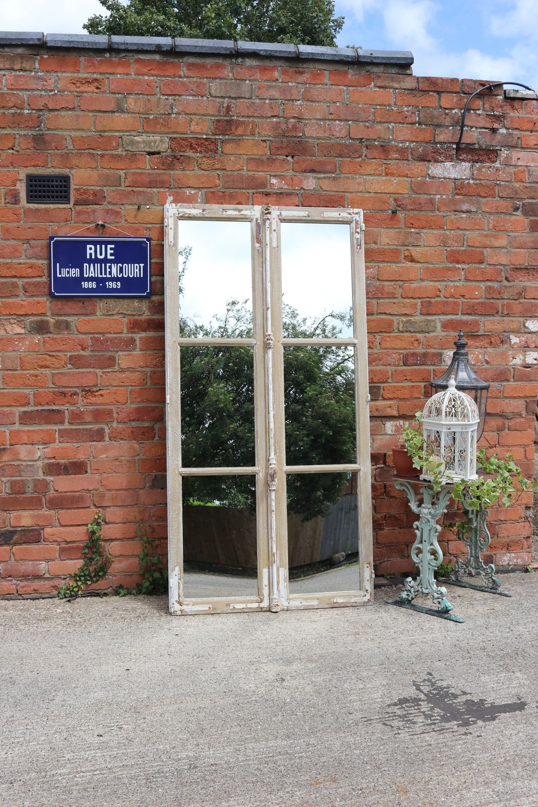 800.0 Antique French Chateau Floor Standing Mirror Doors 202cm High photo