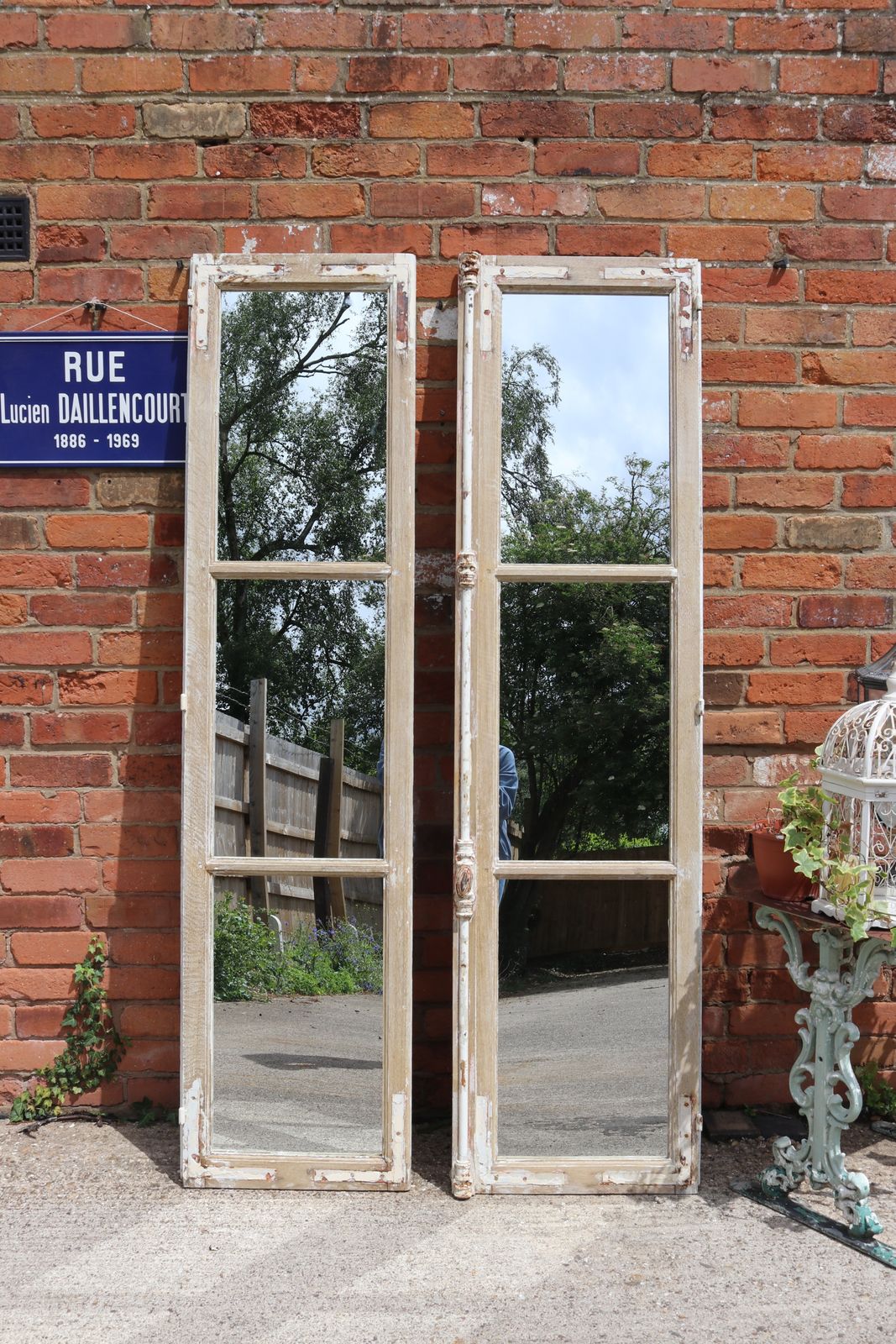 photo buy Antique French Chateau Floor Standing Mirror Doors 202cm High