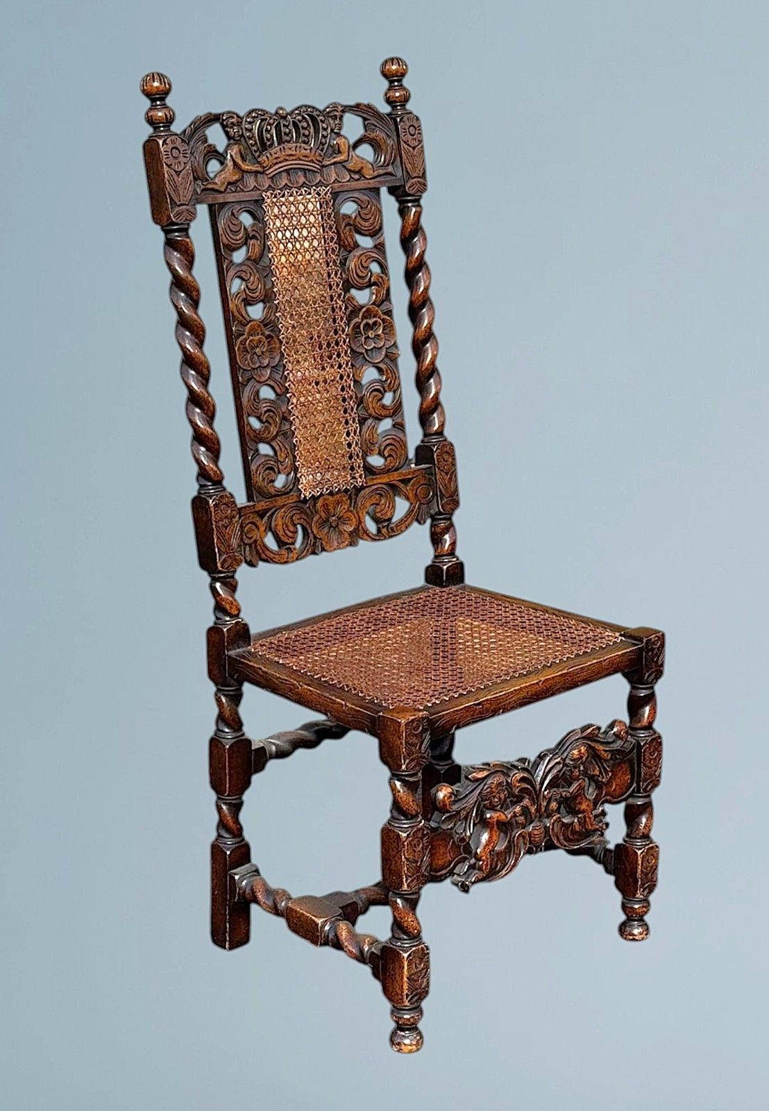 Antique Carved Walnut Jacobean Style Chair photo buy