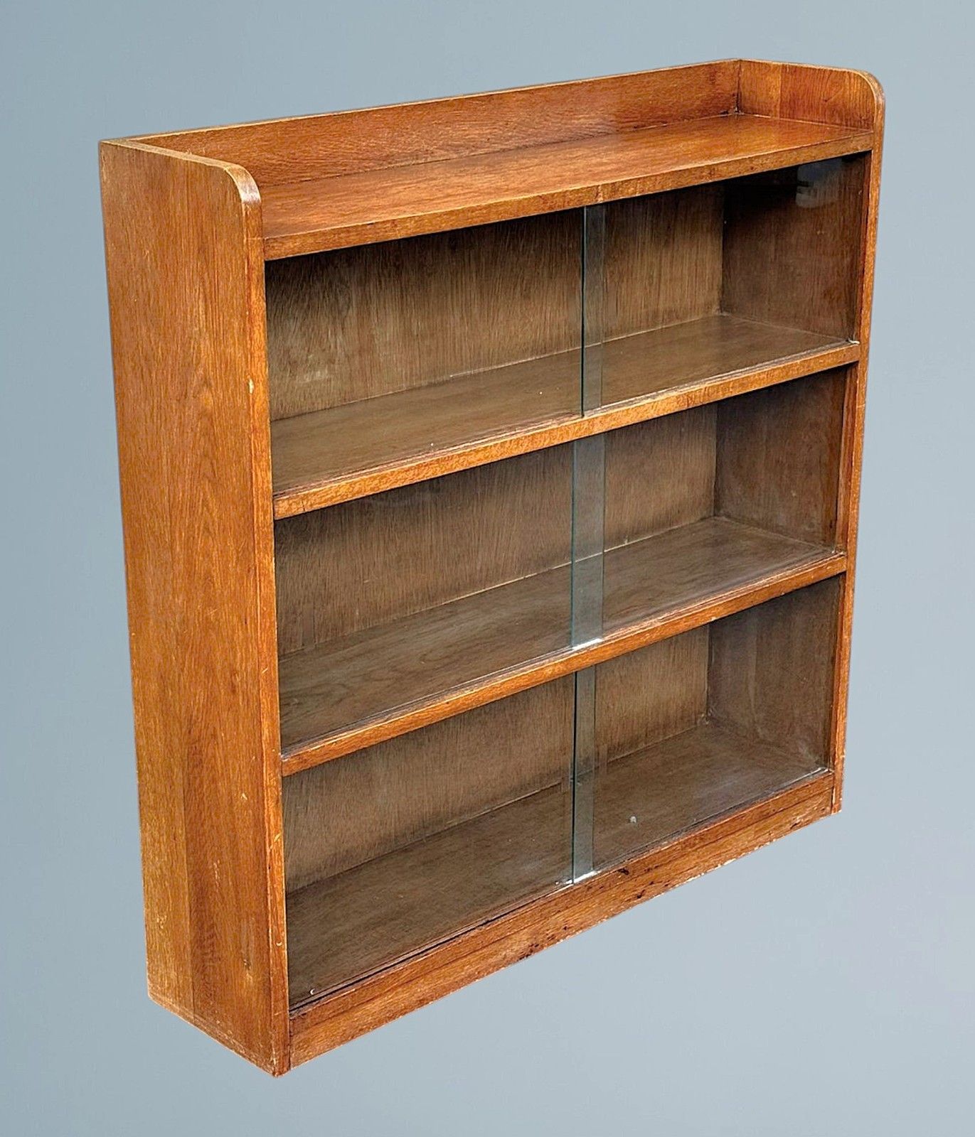Antique Oak Sliding Door Bookcase photo for sale