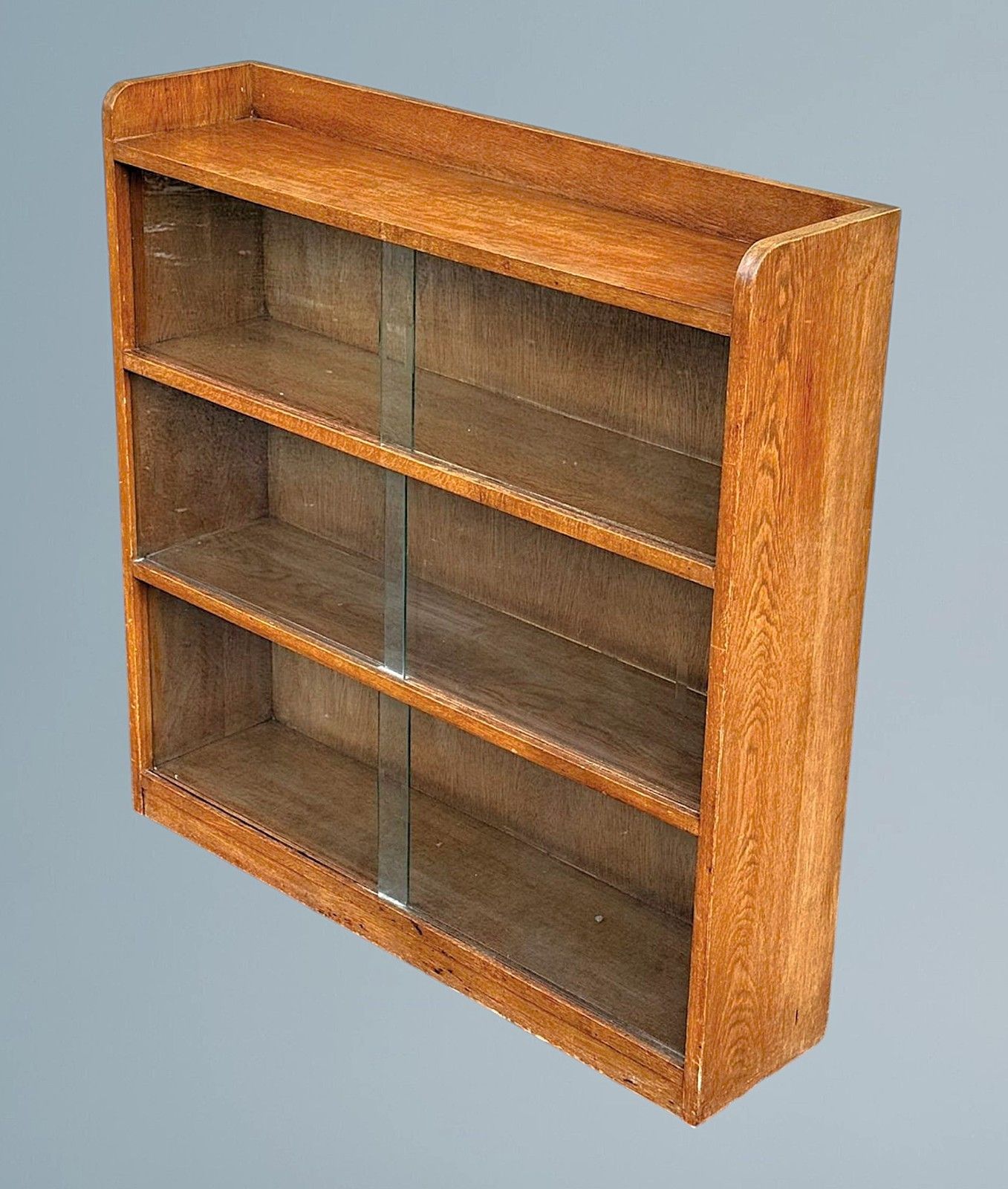 photo furniture Antique Oak Sliding Door Bookcase