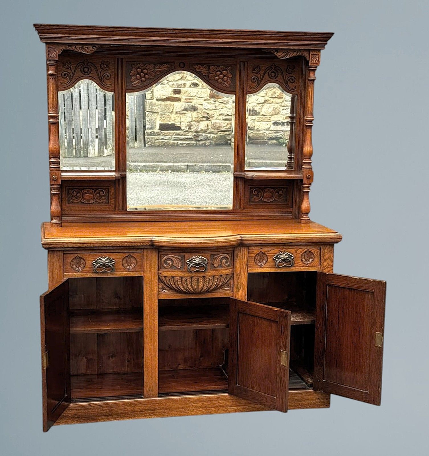 Edwardian Oak Mirror Back Sideboard photo buy