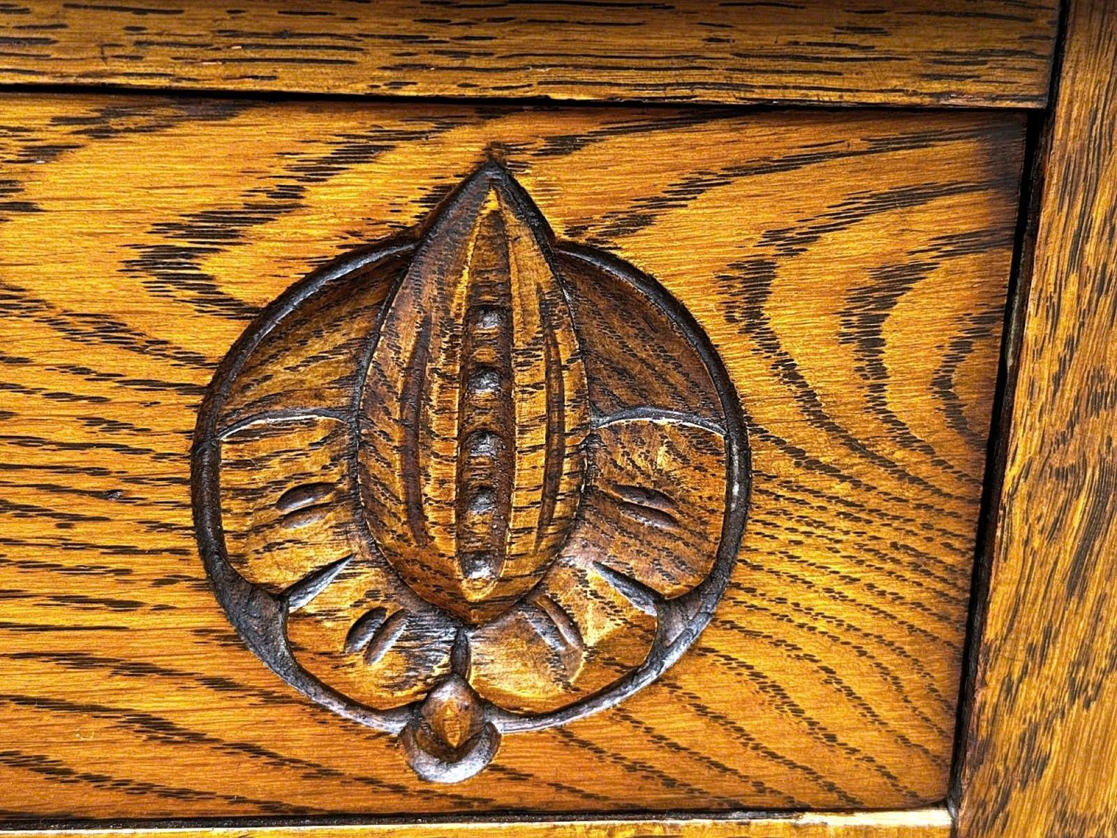 photo vinterior Edwardian Oak Mirror Back Sideboard
