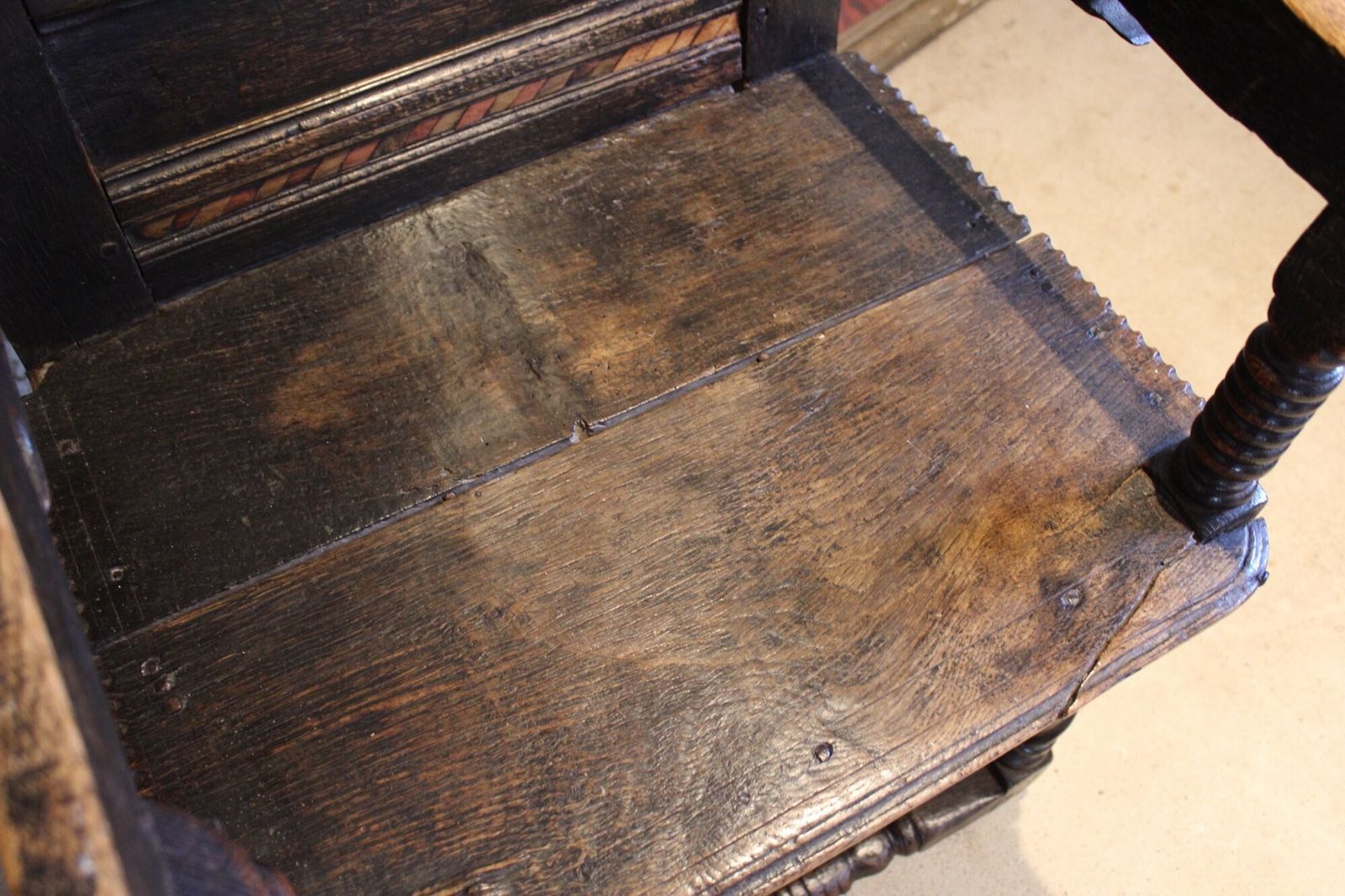 Furniture A Rare Pair Of 17th Century Yorkshire Oak Wainscot Chairs C1680 photo