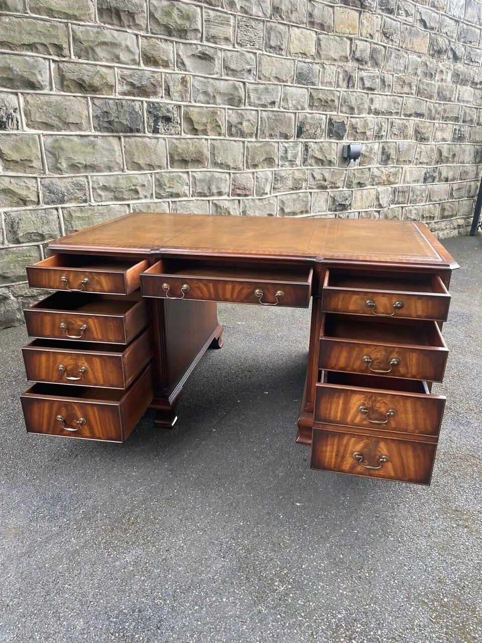 Furniture Quality Walnut Partners Pedestal Desk 5ft Wide photo