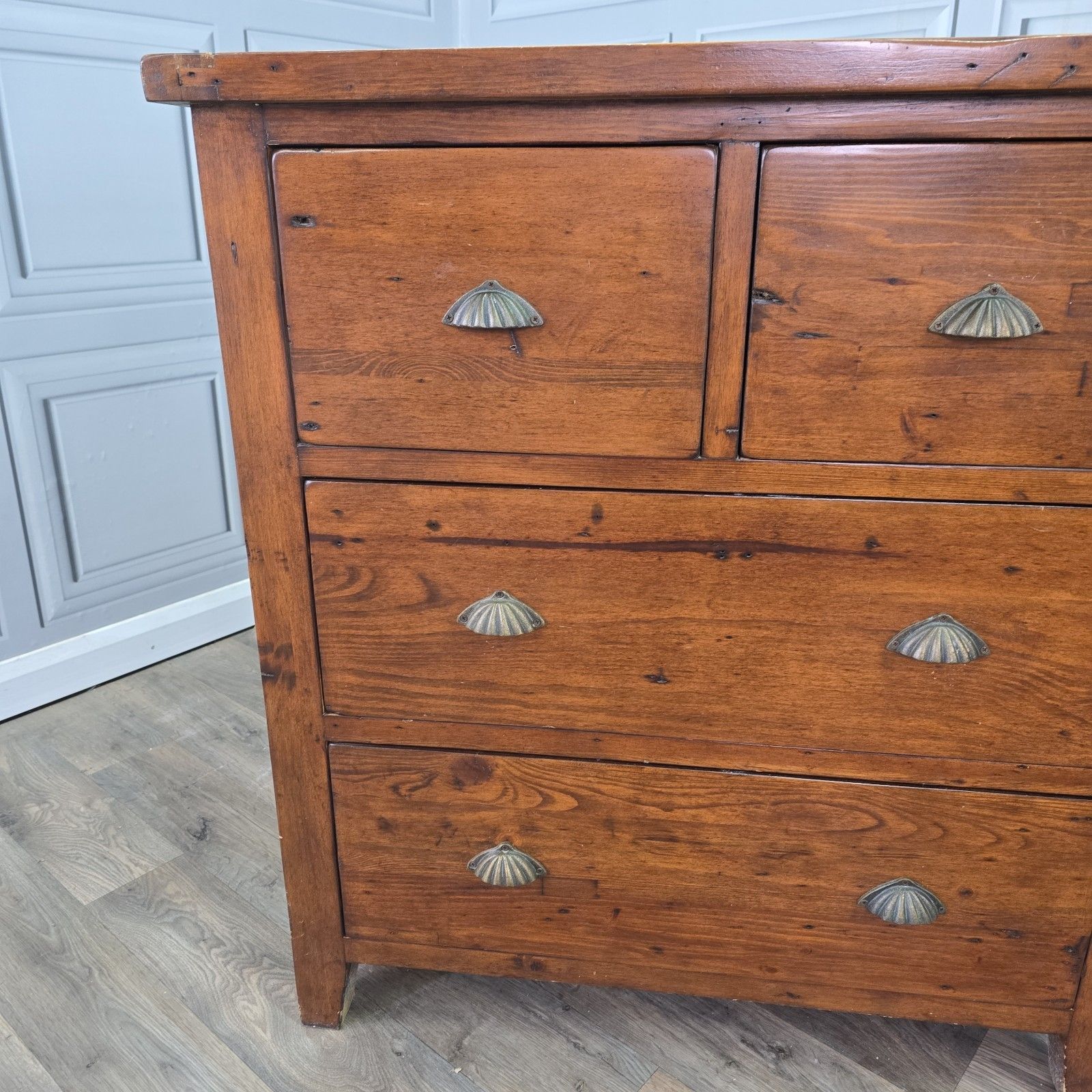430.0 Rustic Chest Of Drawers Solid Wooden Irish Coast Reclaimed Pine Tallboy photo