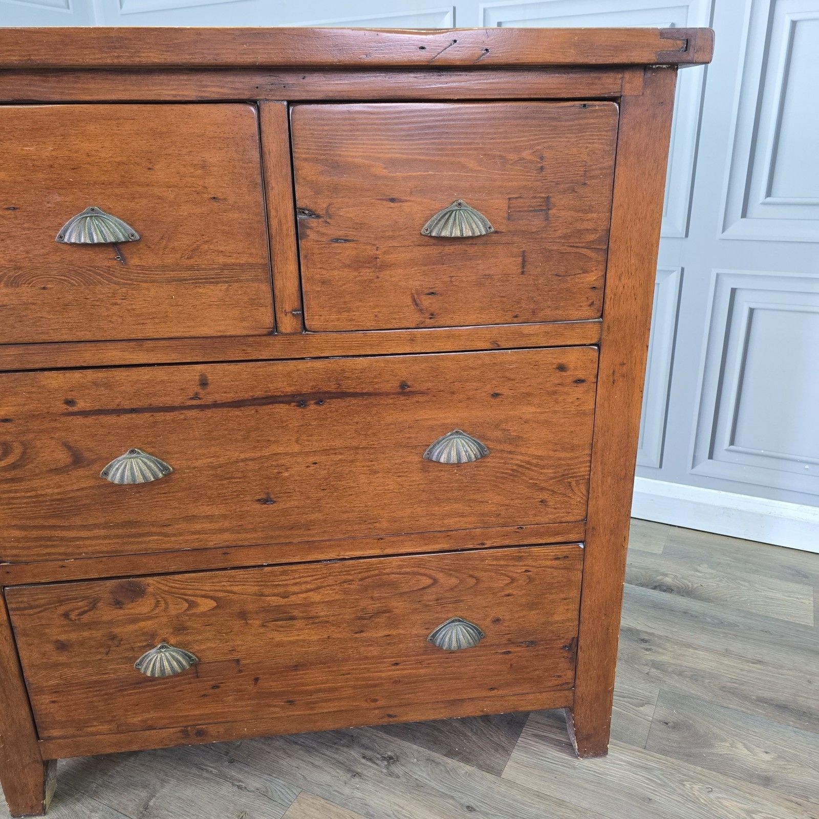 photo vinterior Rustic Chest Of Drawers Solid Wooden Irish Coast Reclaimed Pine Tallboy