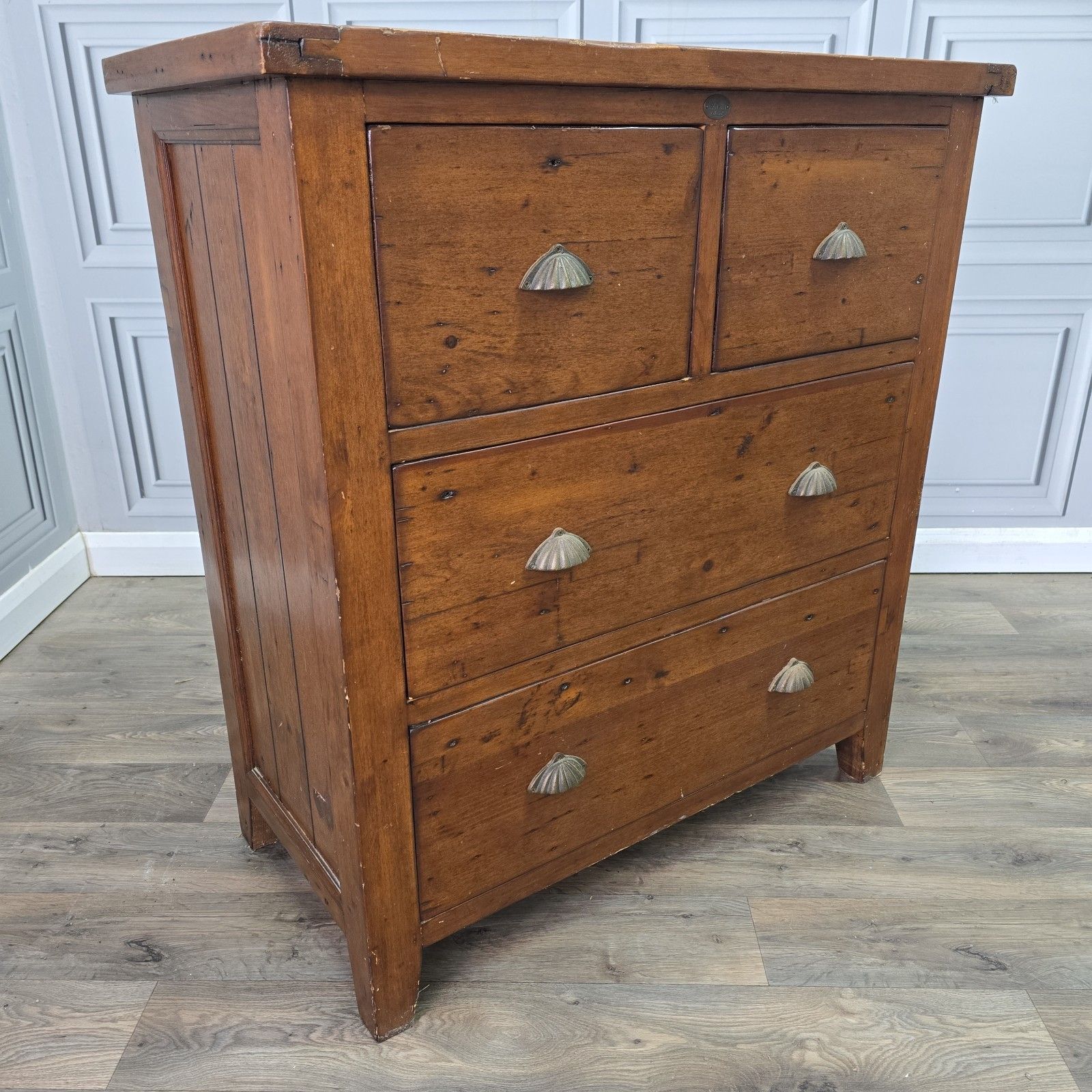 Rustic Chest Of Drawers Solid Wooden Irish Coast Reclaimed Pine Tallboy photo furniture