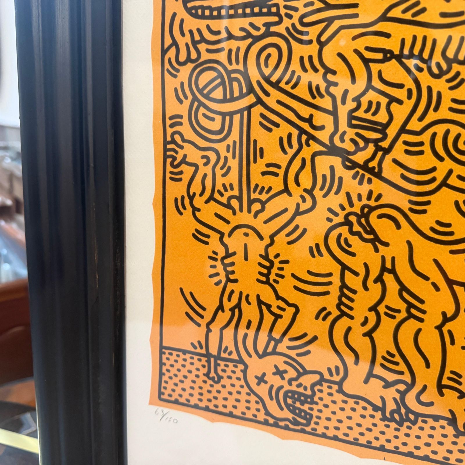 21st Century Keith Haring Pop Art Framed 63/150 Untitled Lithography photo Art