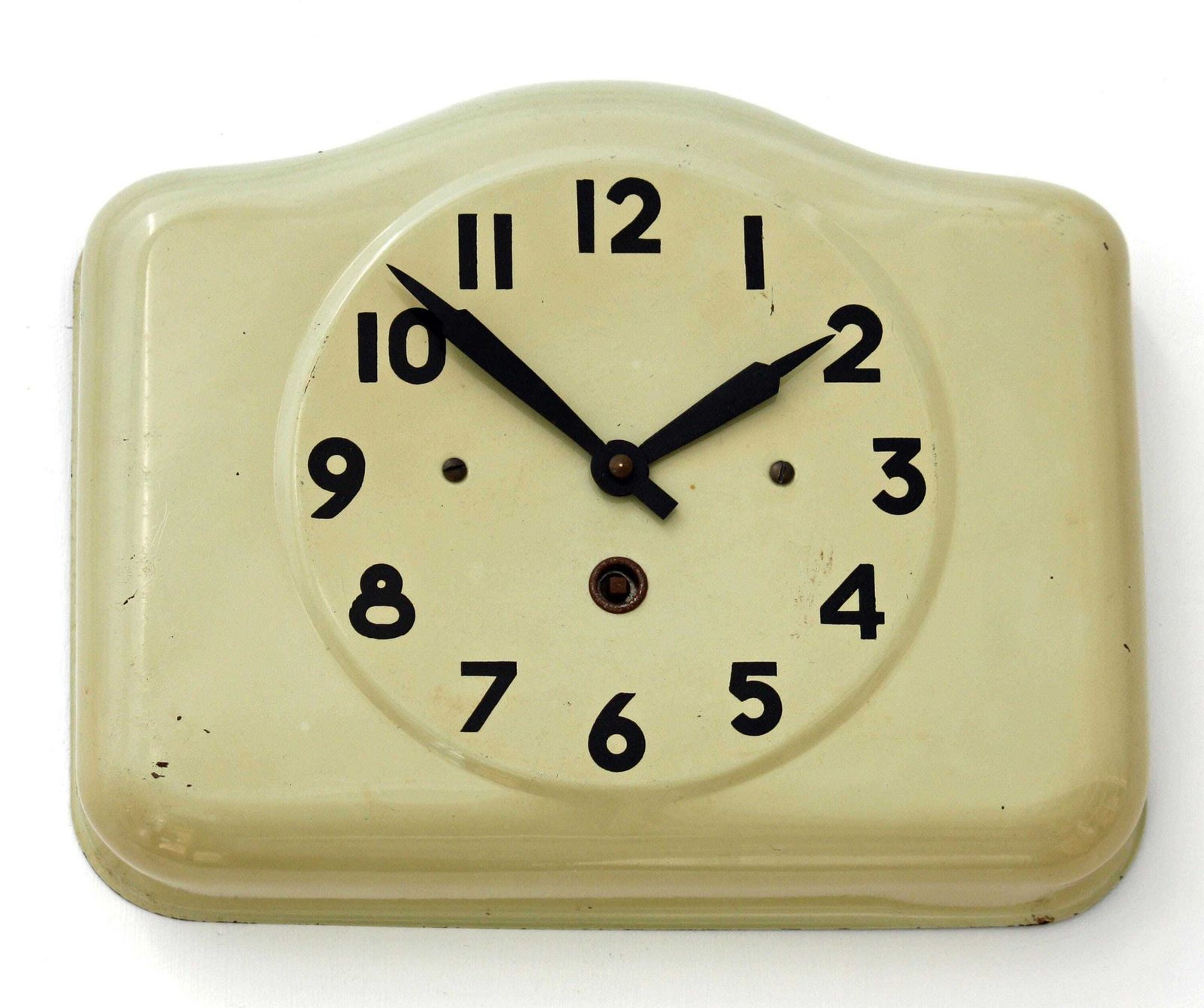 Vintage French Wall Clock   27cm Tin Metal Retro Shabby Chic Art Deco Clock Toleware Gift Off The Wall Clocks photo furniture