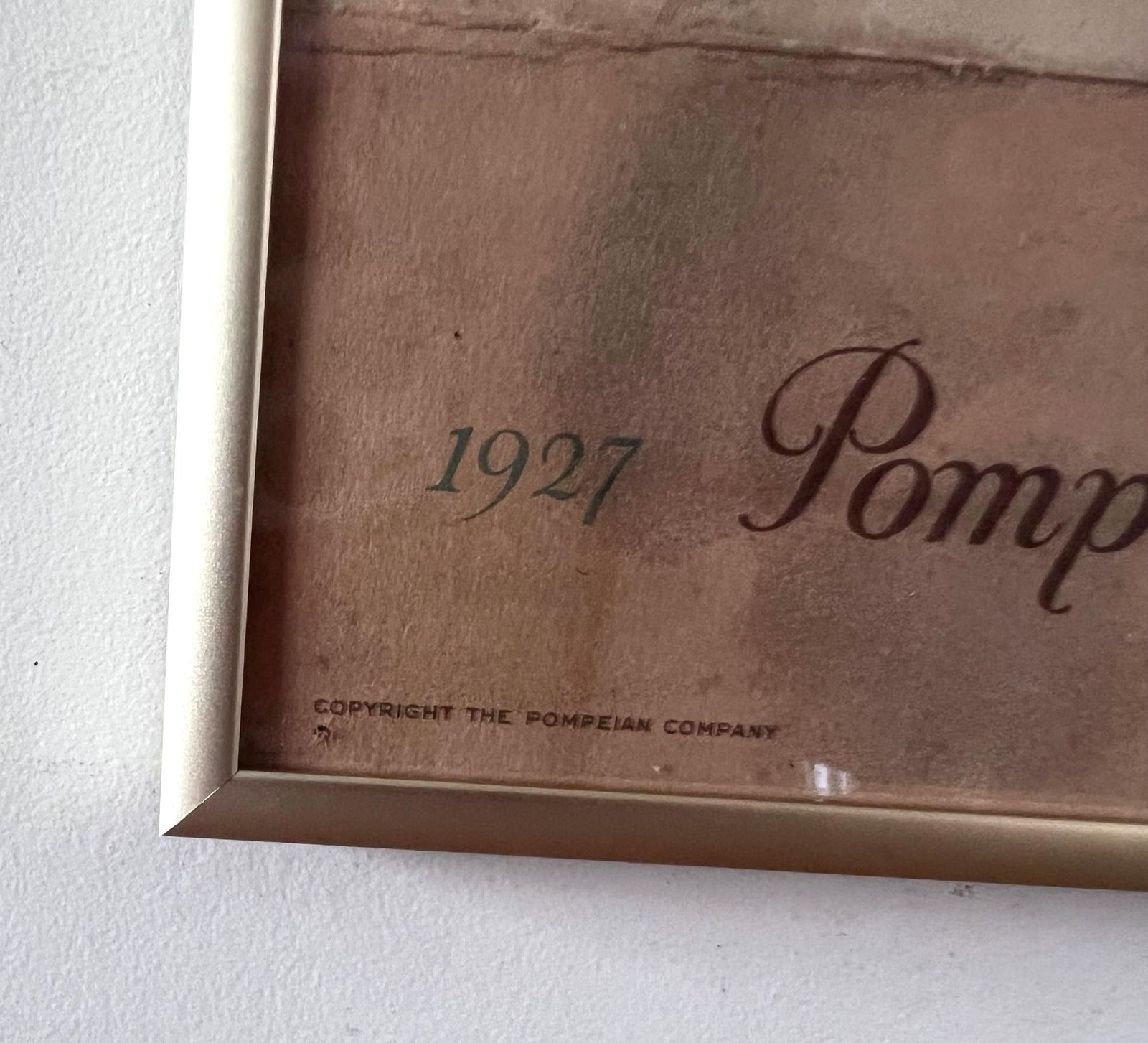 Genuine 1927 Pompeian Beauty Yard Long Calendar Print, "The Bride" By Rolf Armstrong, Framed Antique Art Deco Flapper Poster Advertising Art photo vintage