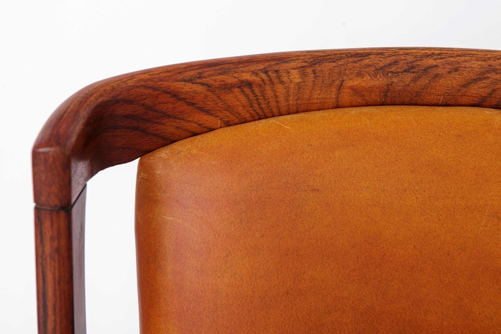 Set Of 4 Erik Buch Rosewood Dining Chairs Cognac Leather Danish Mid Century Modern 1960s photo 1490.0