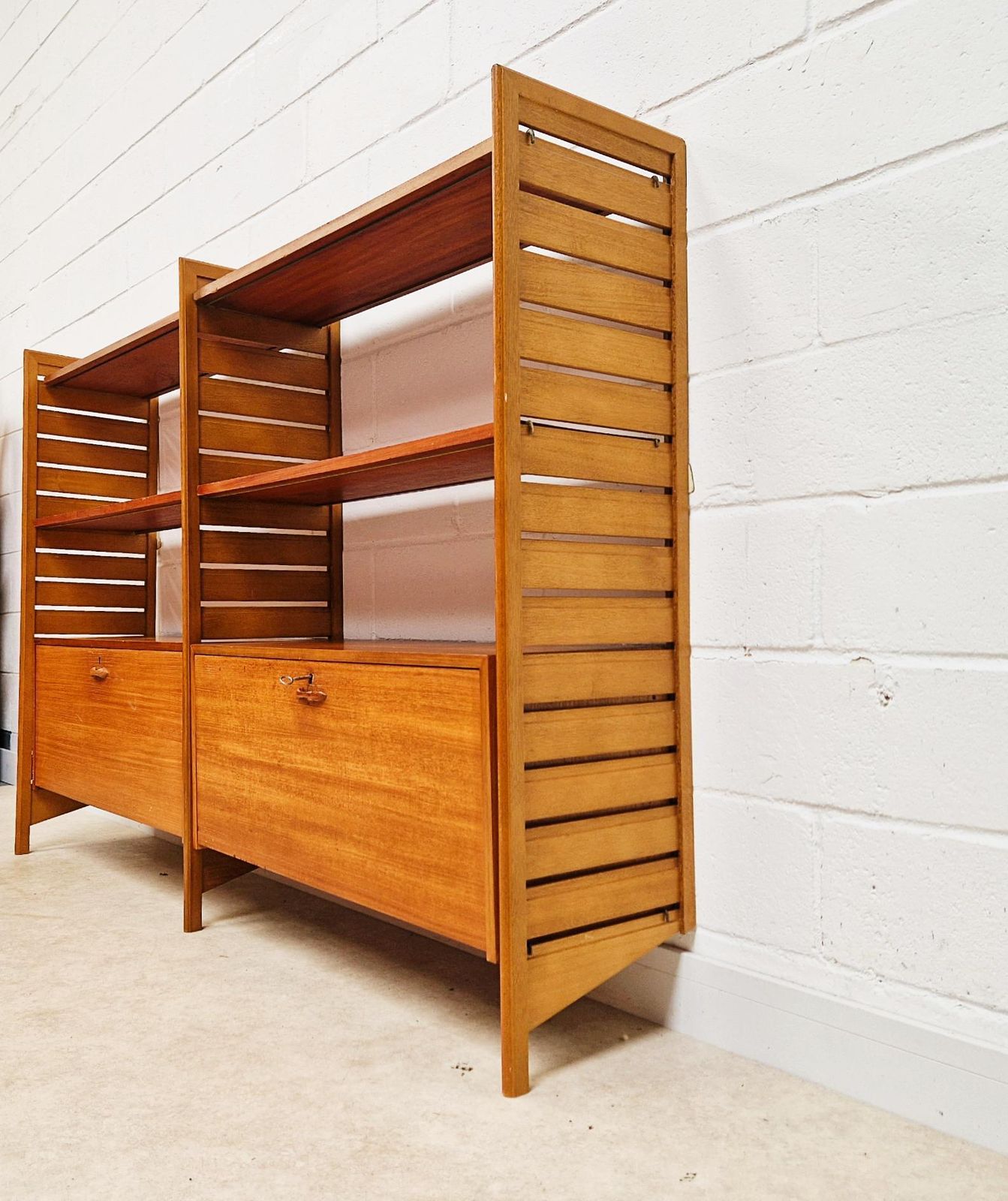Staples Ladderax Vintage Mid Century 1960s Danish Design 2 Bay Cabinet Shelf Modular System Pg215 photo buy