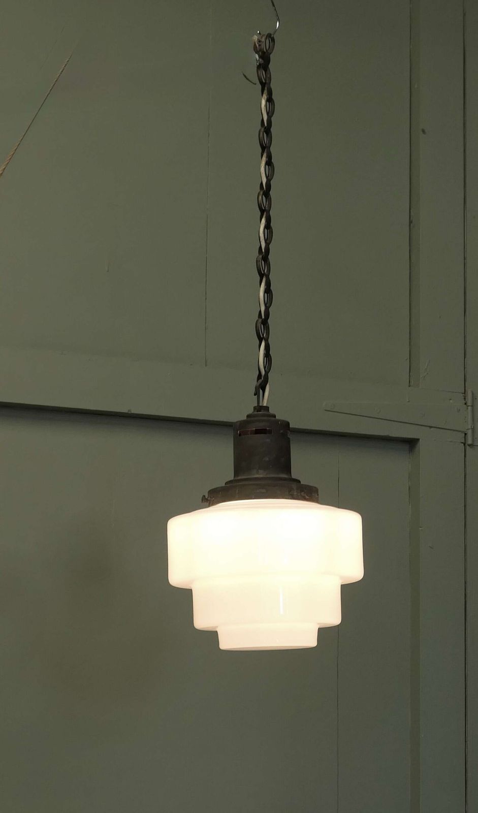 Odeon Industrial Style Opalescent Hanging Light Shade A Stylish Art Deco Light Shade photo furniture