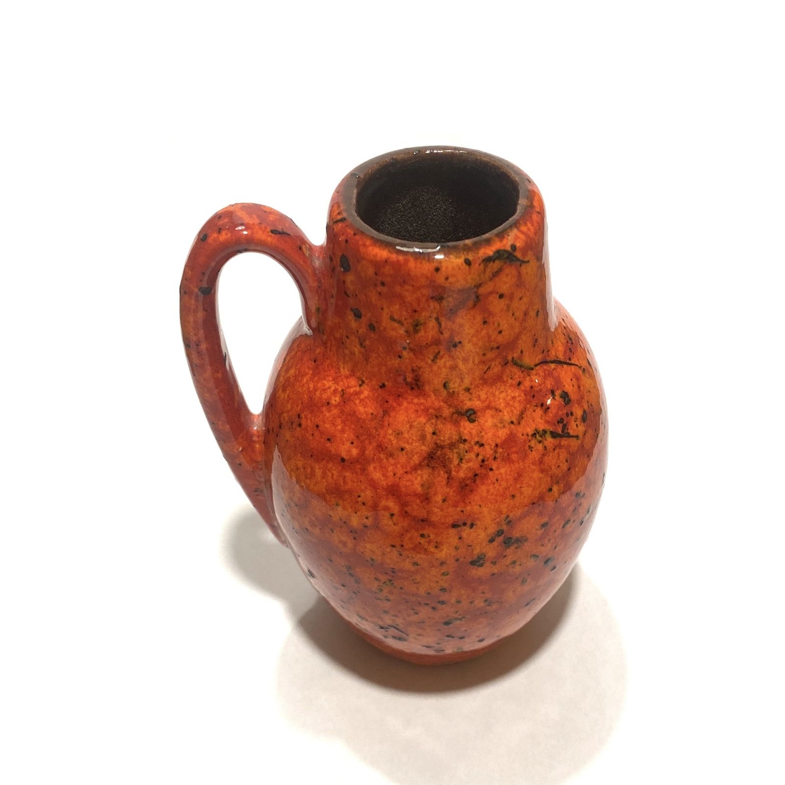 Scheurich Keramik 414 16 Vase In Orange & Red Fire Glaze, 1970 West German Pottery photo 54.99