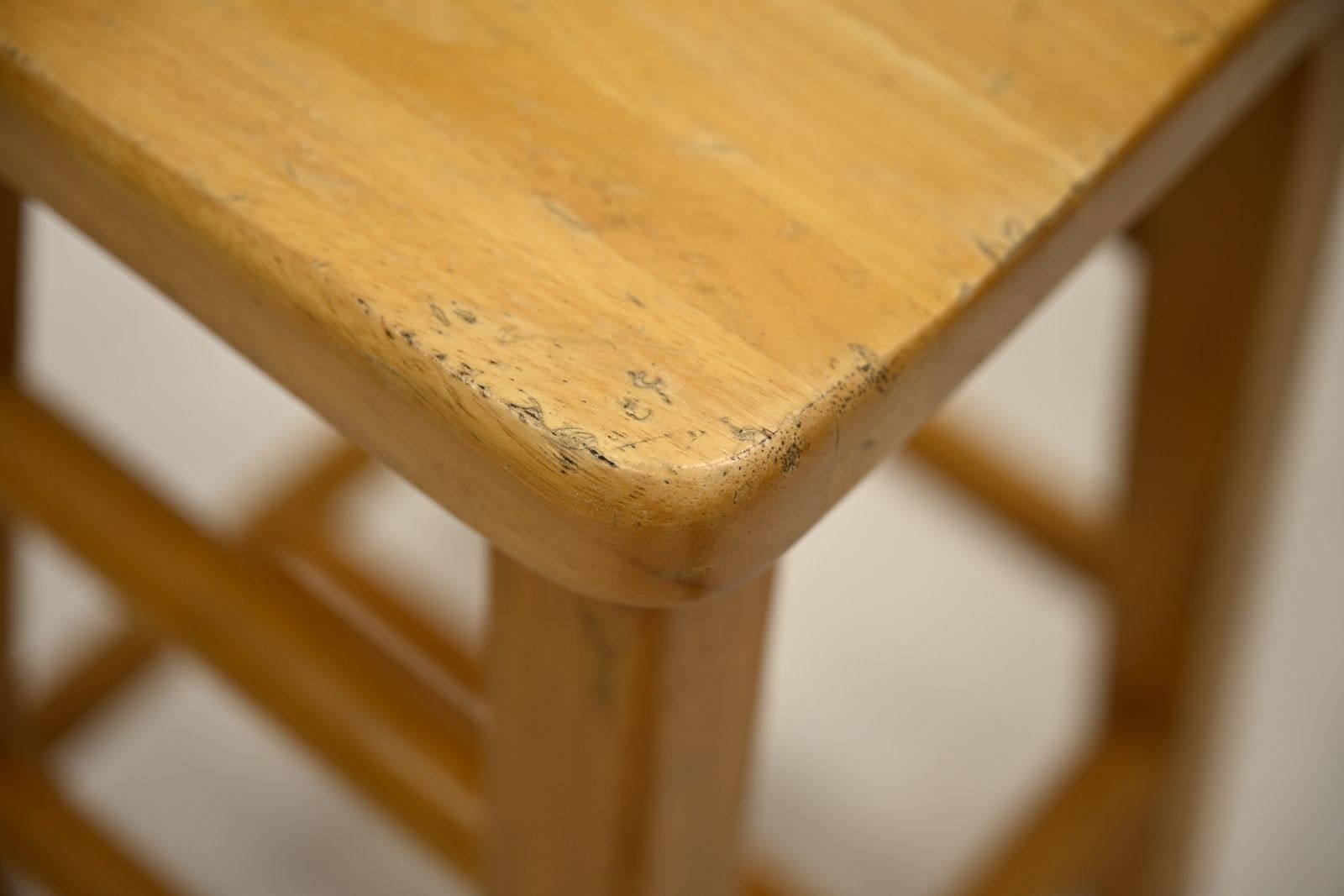 photo buy Pair Of Breakfast Bar Stools 66cm Seat Height Vintage Beech Free Uk Delivery*