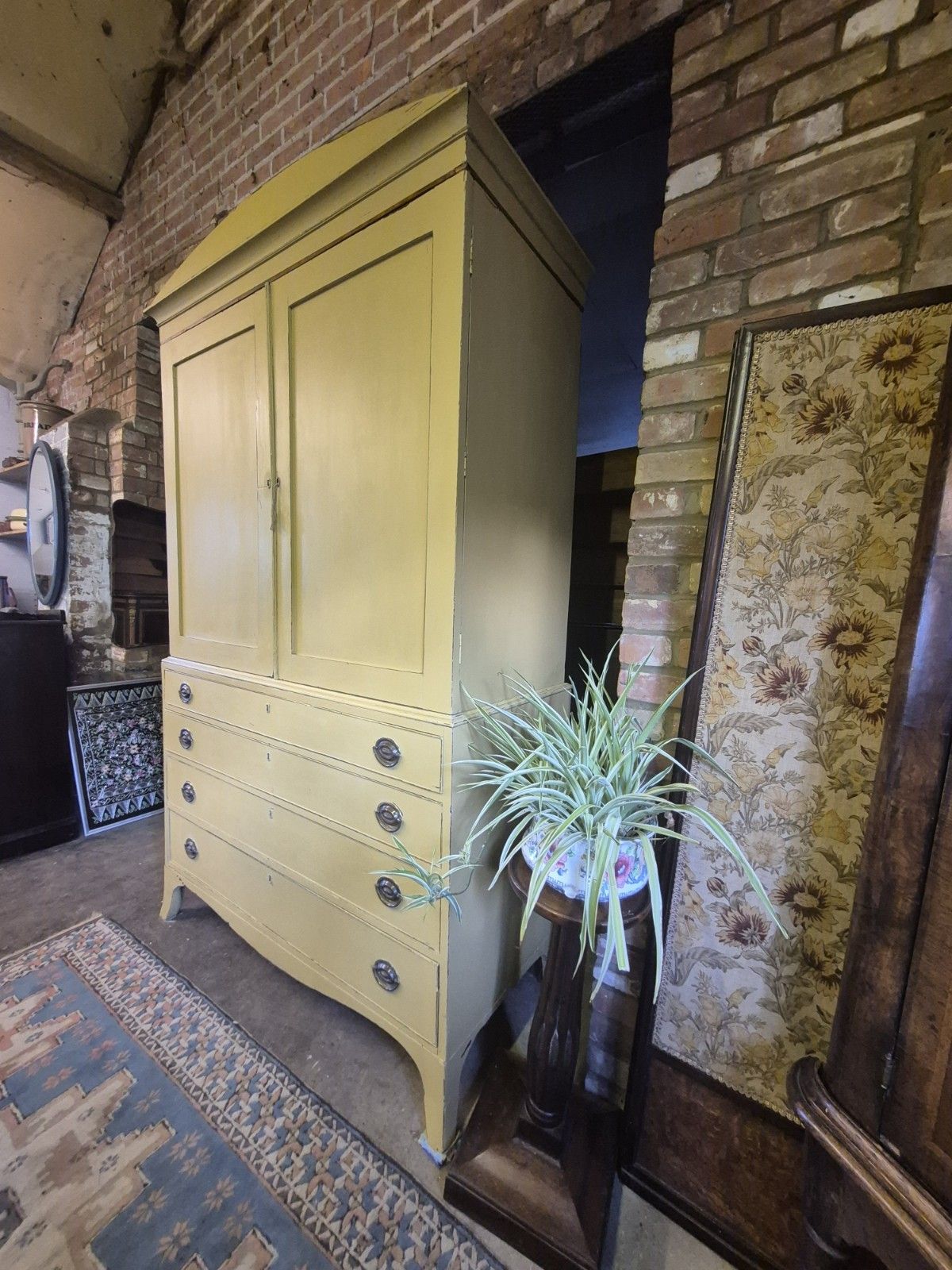 Fabulous C1820 Rustic Country House Yellow Regency Larder Cupboard Linen Press photo furniture