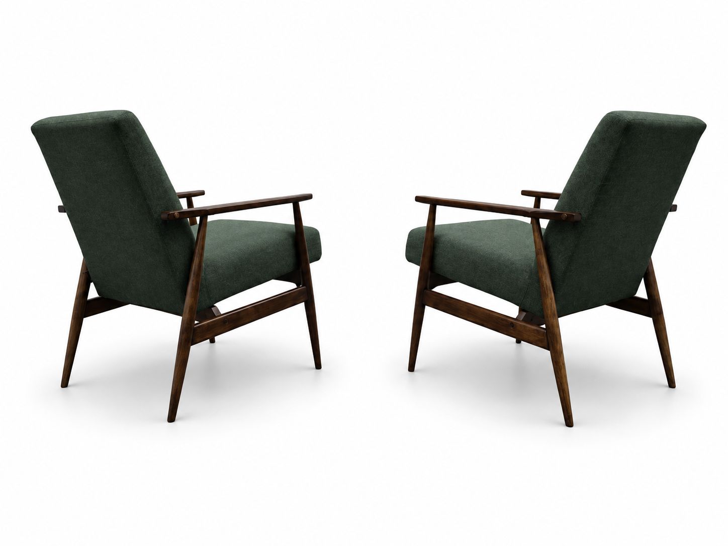 1960 Henryk Lis Mid Century Armchair In Green Tweed photo vinterior