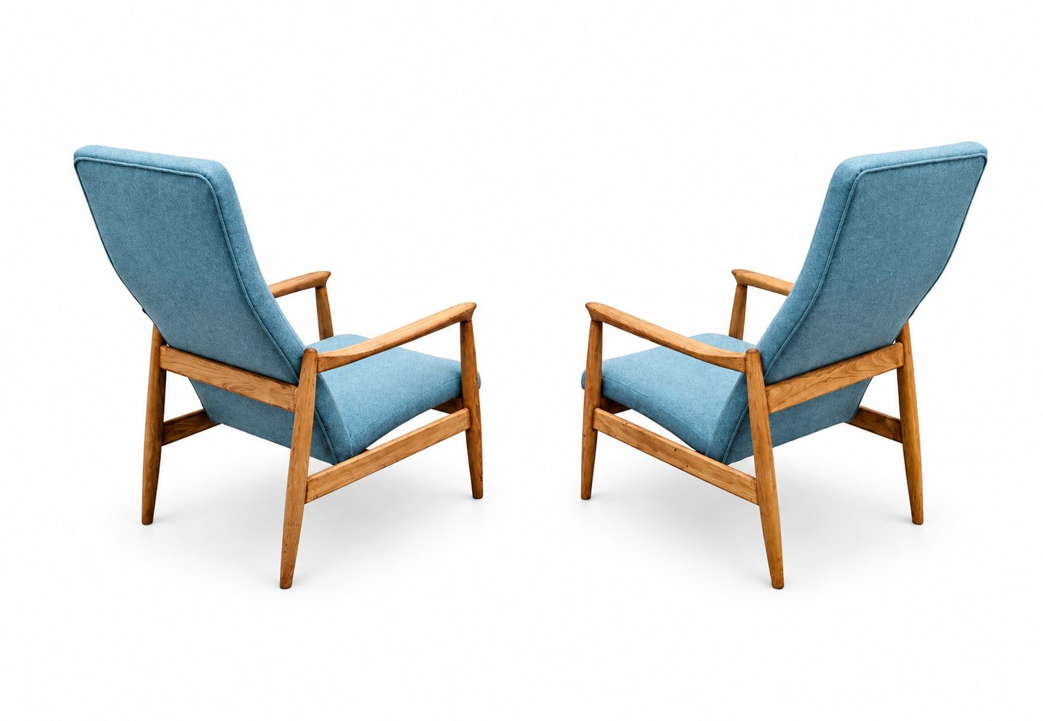 Set Of Two   1965 Chairs By Edmund Homa, Model Gfm 64 High Blue photo 1200.0