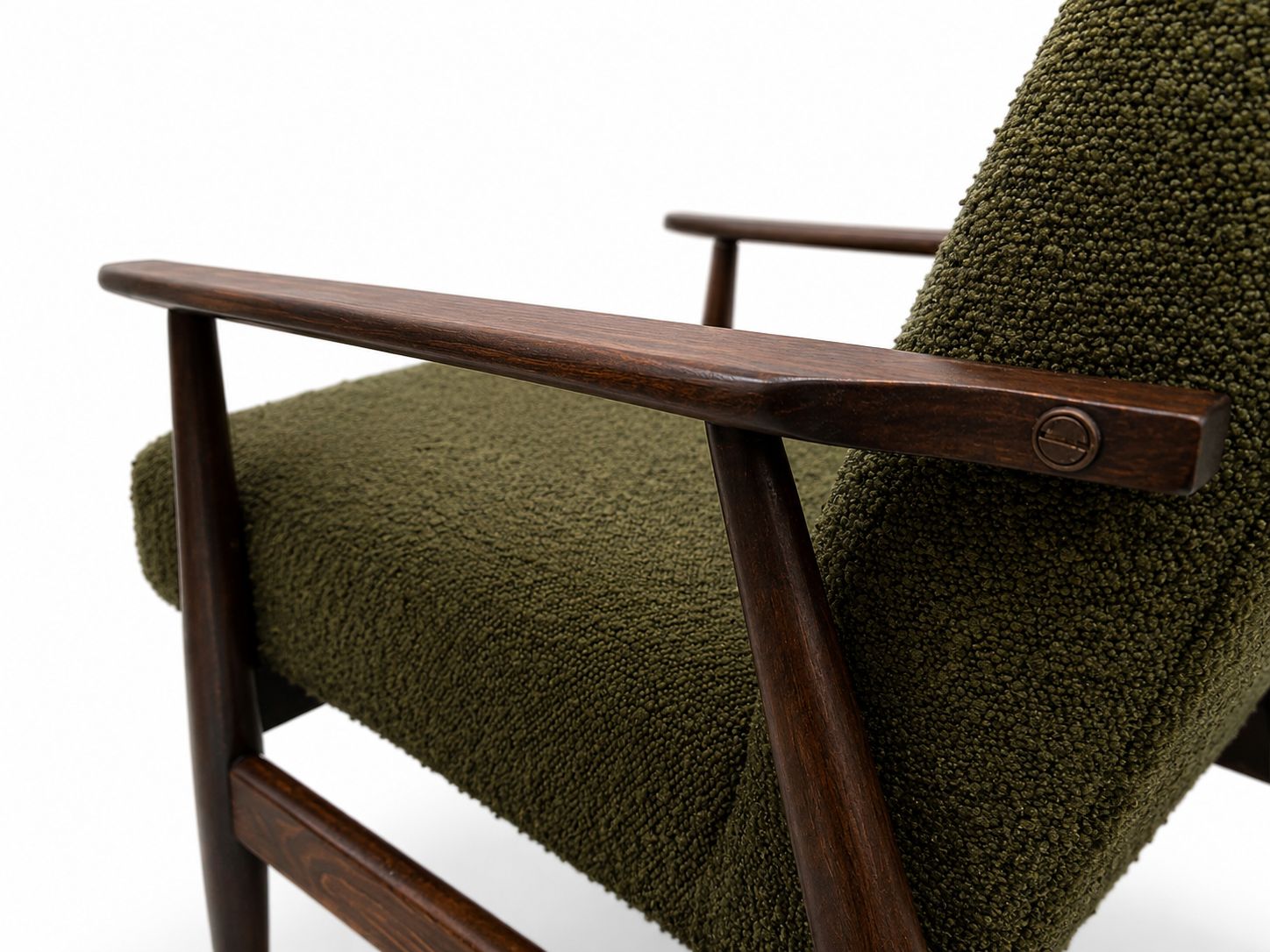 1960 Henryk Lis Armchair In Dark Green Boucle photo for sale